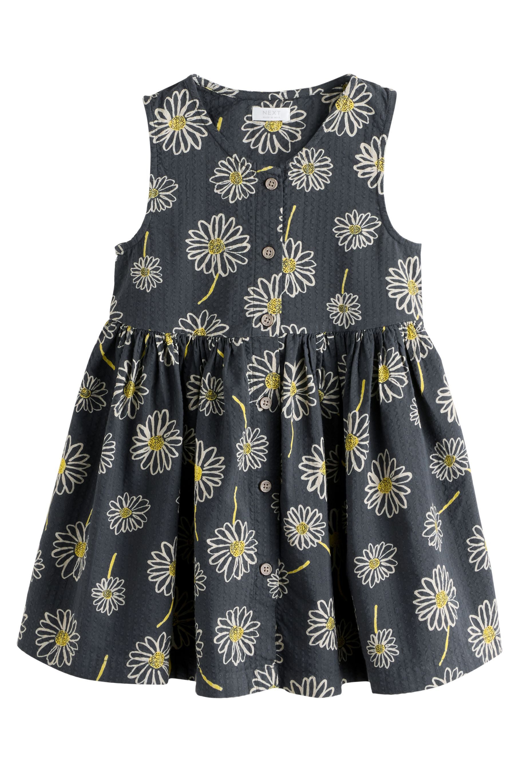 Next Strickkleid Kurzärmeliges, durchgeknöpftes Kleid mit Streifen (1-tlg)