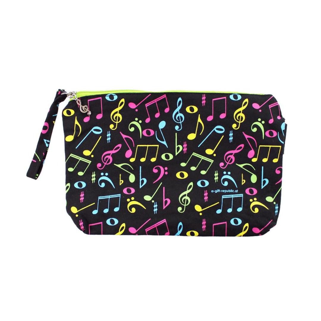 Kosmetiktasche Kulturtasche Notenmix schwarz-bunt