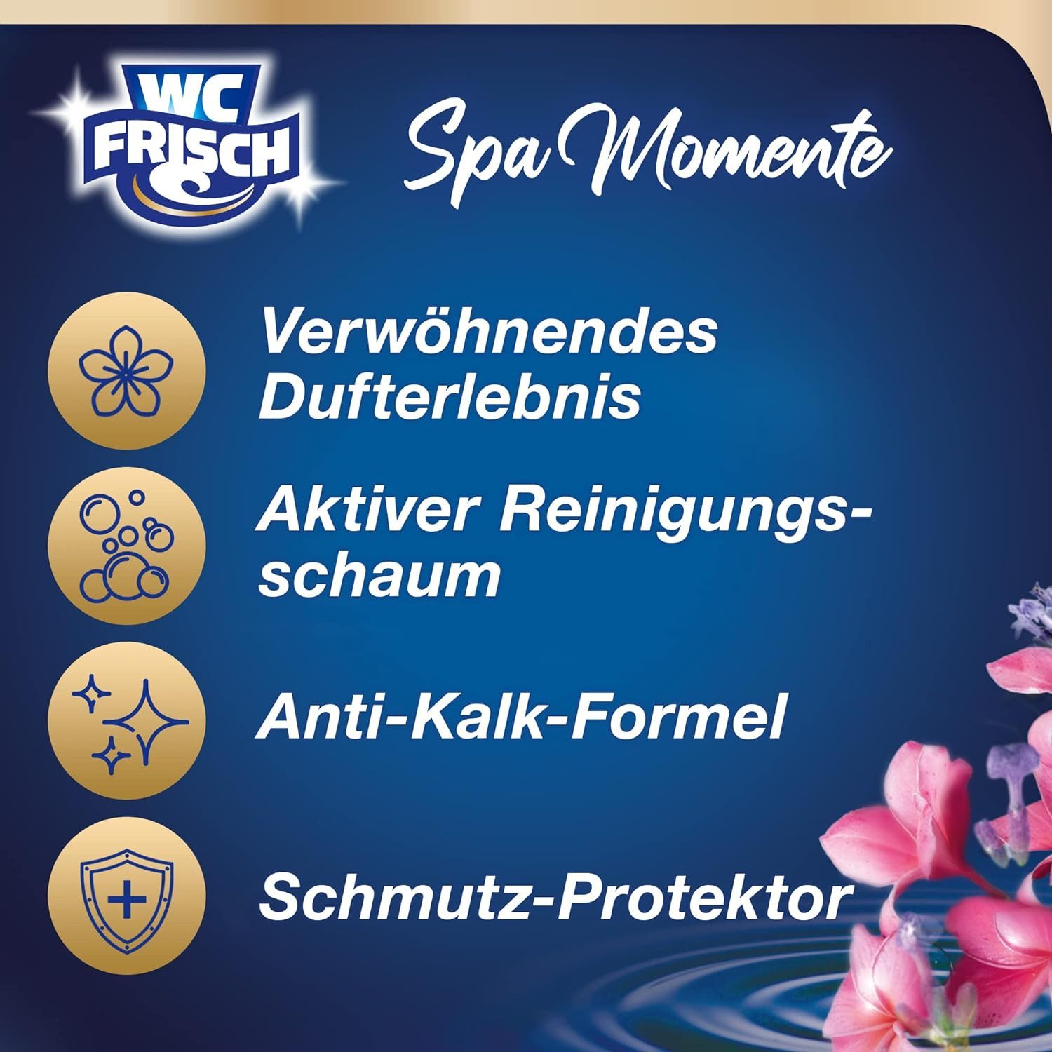 WC Frisch WC FRISCH Spa Momente Duftspüler Harmonie WC Reiniger 50g WC-Reiniger (Premiun Duft, [1-St. mit ätherischen Ölen & 4-fach Effekt)
