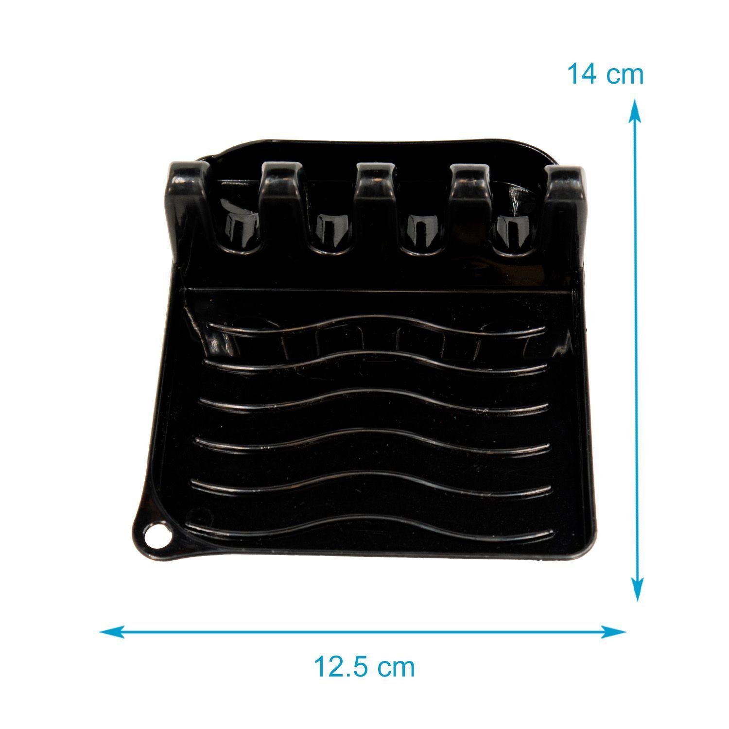 Intirilife Kochlöffelhalter, Kochlöffelablage in Schwarz - 14 x 12.5 x 4.8 cm