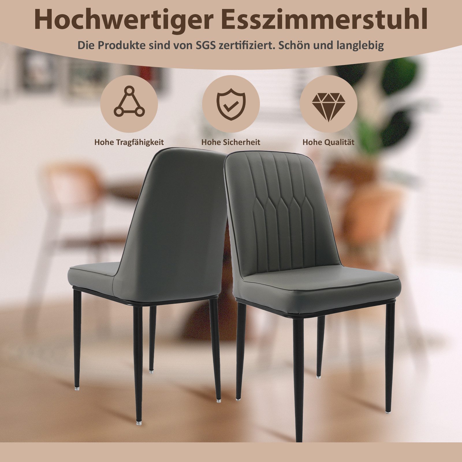 Durrafy Esszimmerstuhl Küchenstuhl mit Samtbezug,Esszimmerstuhl,Polsterstuh günstig online kaufen