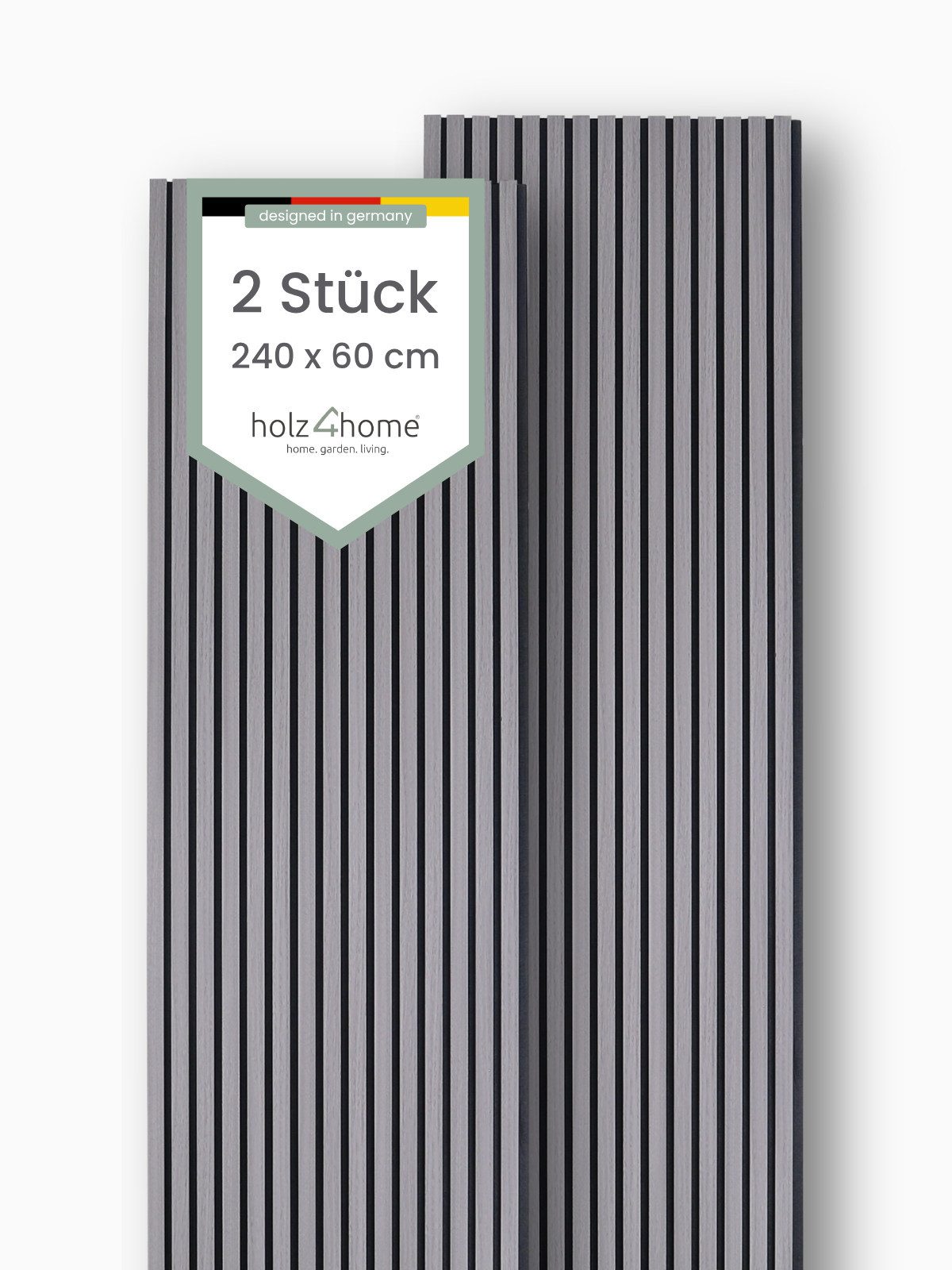 holz4home® 3D Wandpaneel Akustikpaneel Set Holz 240x60 cm I Wandpaneel aus MDF in Holzoptik, (2-tlg) Modern und Minimalistisch