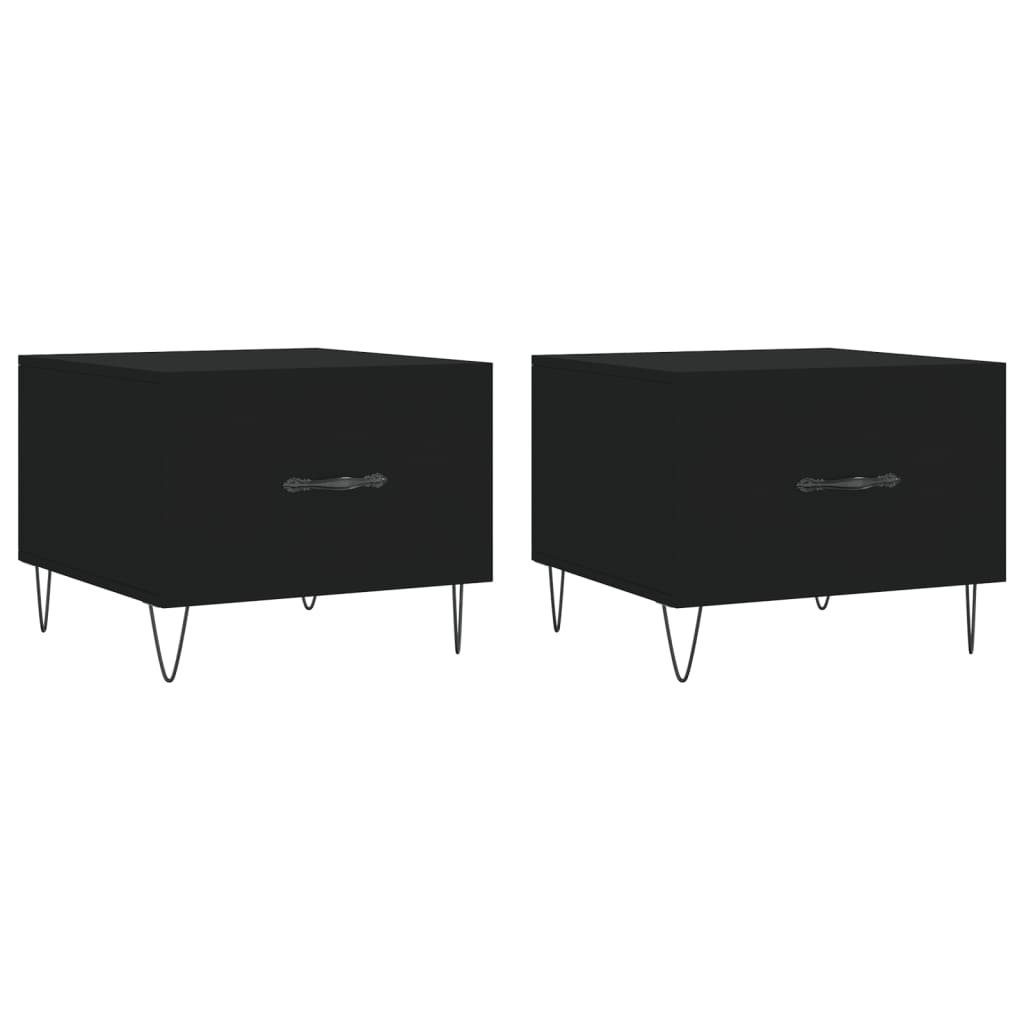 vidaXL Couchtisch Couchtische 2 Stk. Schwarz 50x50x40 cm Holzwerkstoff (2-St)