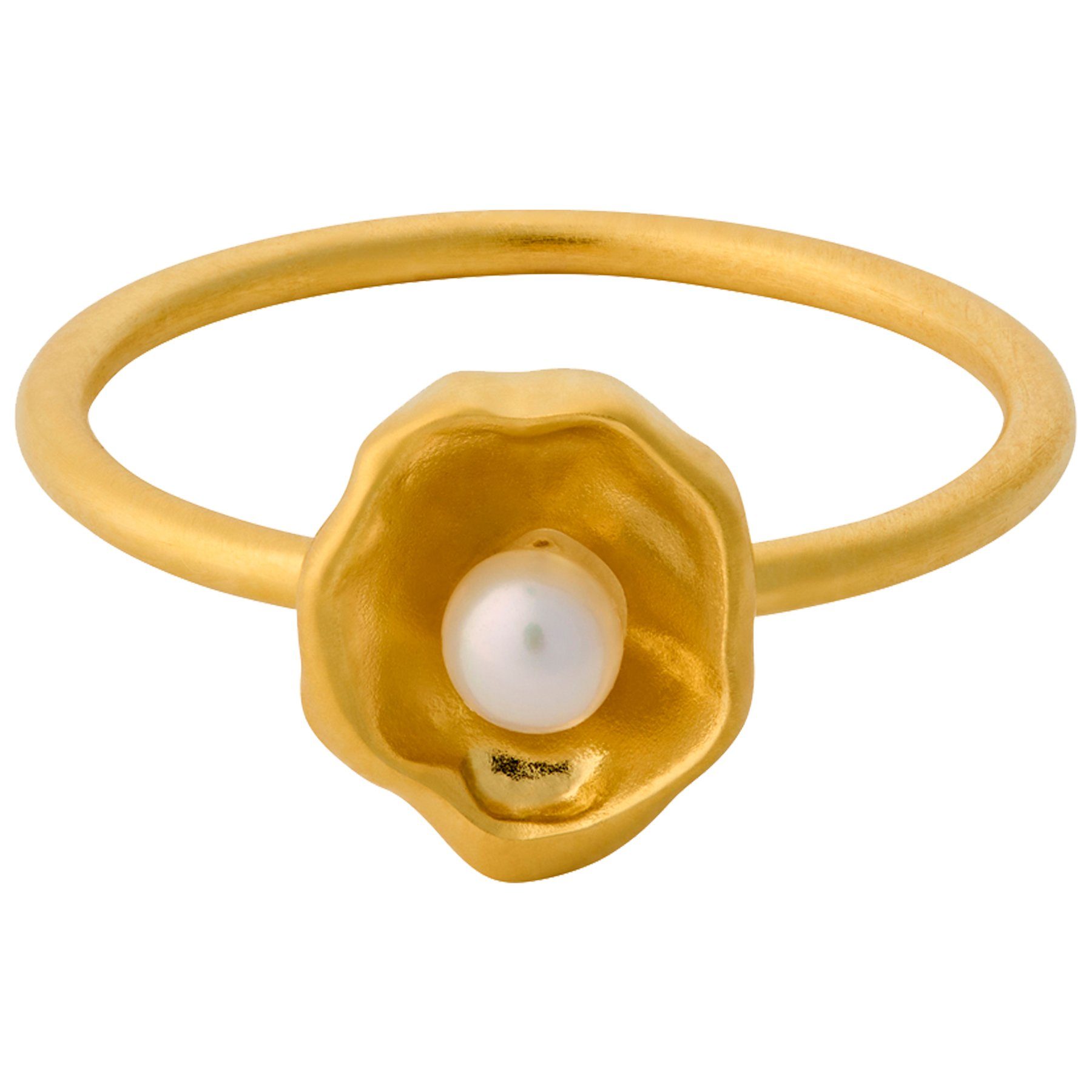 Pernille Corydon Perlenring Ring Damen Gold Hidden Pearl Ring Vergoldet - 55