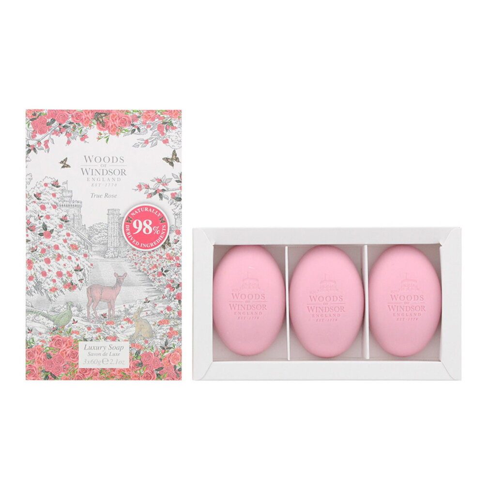 Woods of Windsor Feste Duschseife True Rose Three 62ml Luxusseifen für Frauen