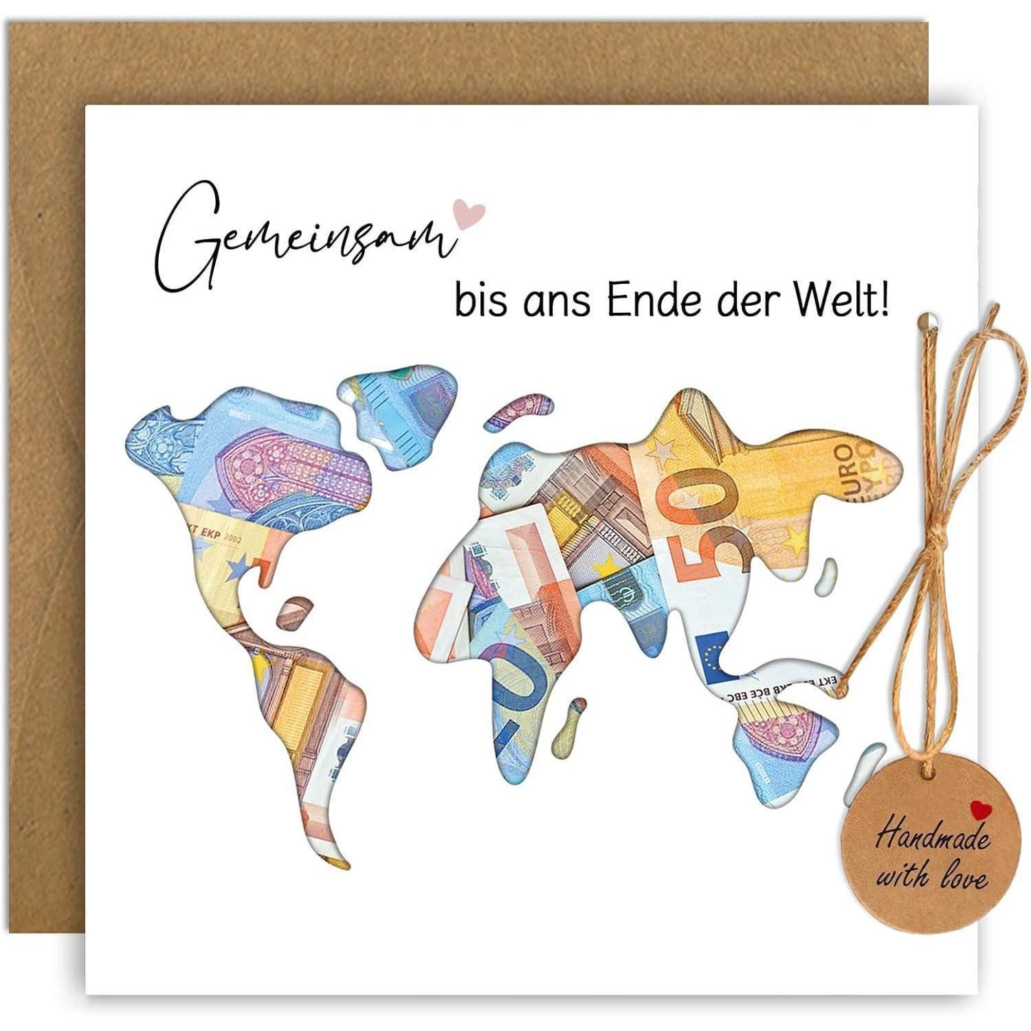 LuxusKollektion Hochzeitskarte Geldgeschenk Hochzeit Umschlägen Weltkarte Geldverpackung