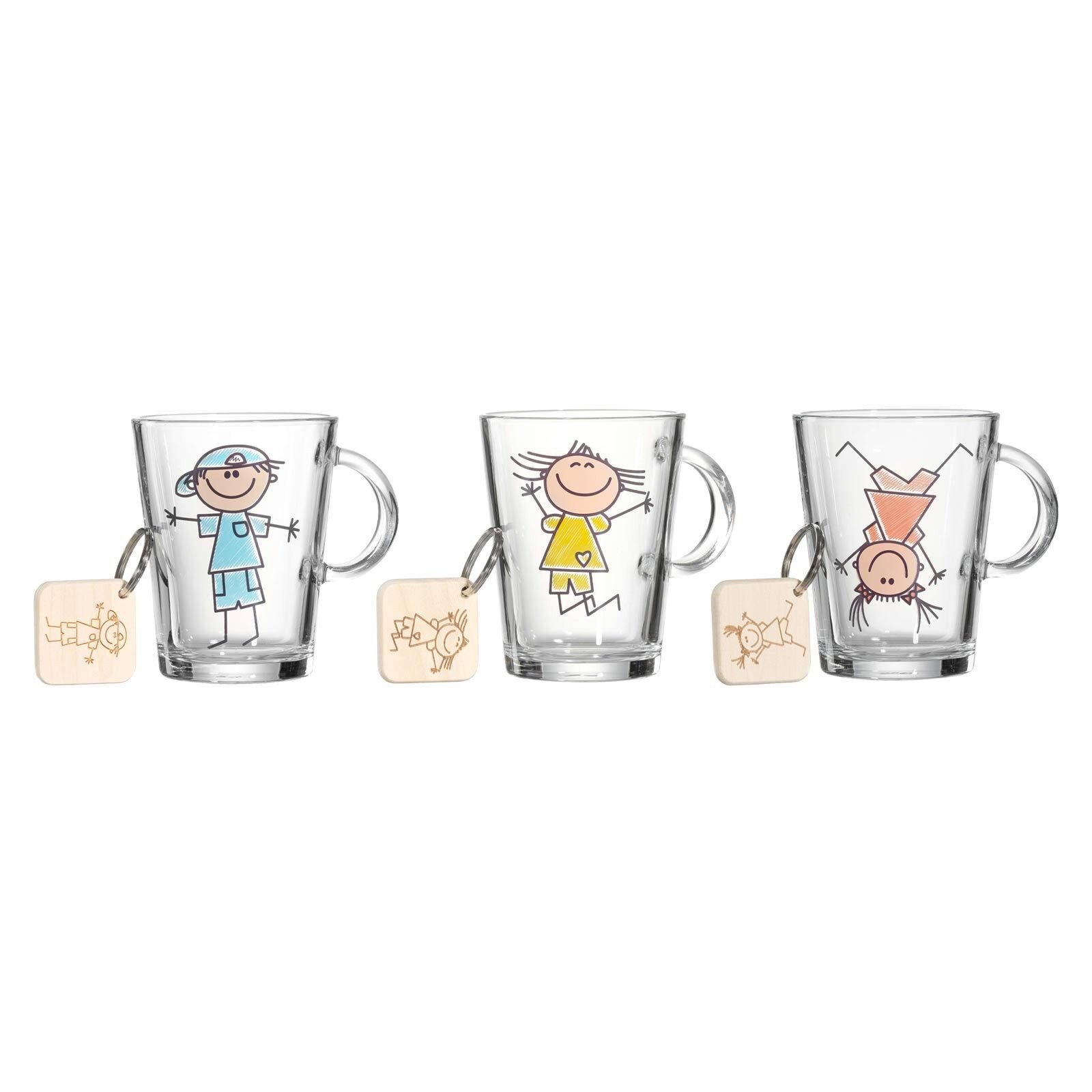 Ritzenhoff & Breker Kinderbecher Best Friends Kinderbecher mit Schlüsselanhänger, 3-tlg., Glas