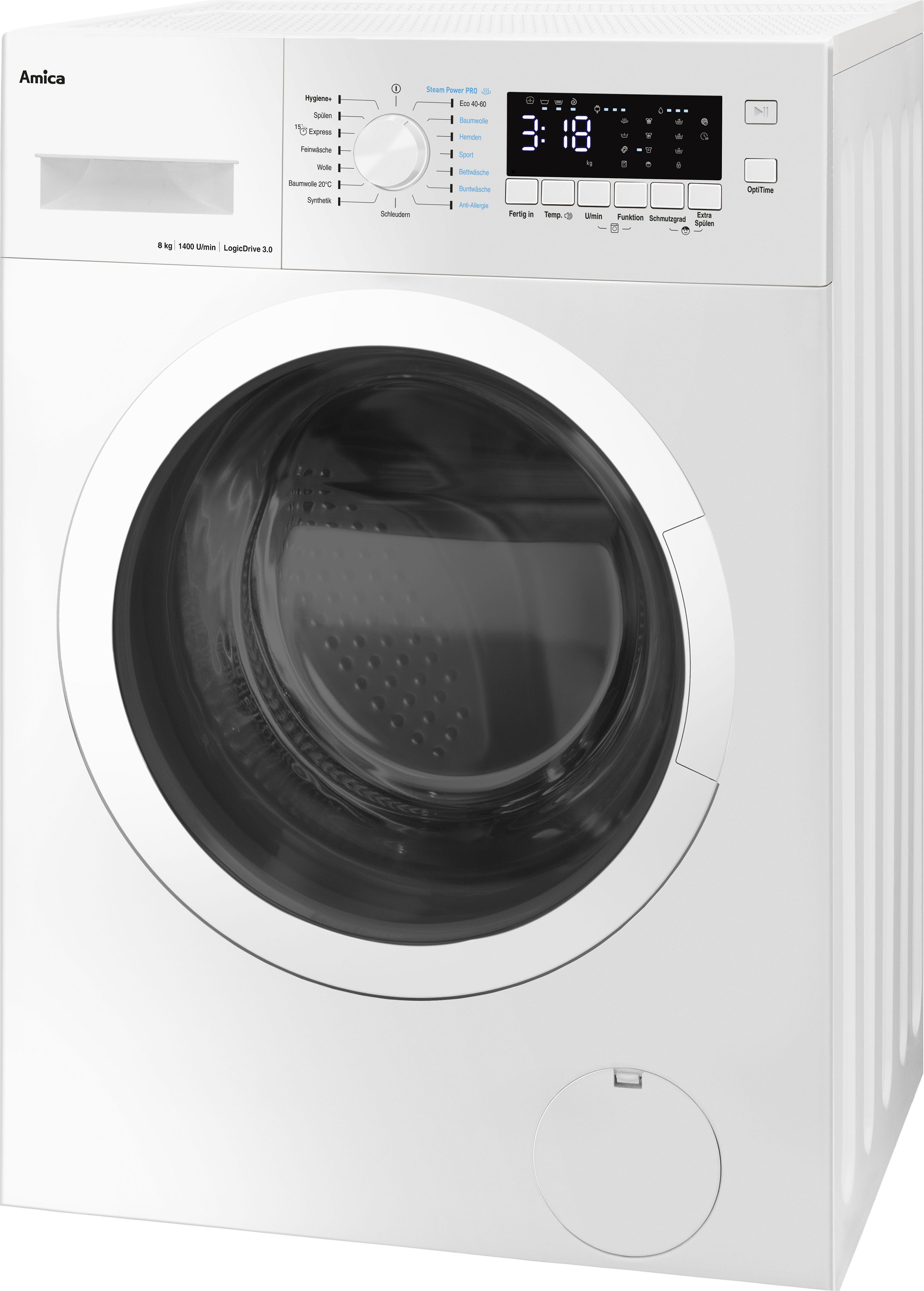 Amica Waschmaschine WA 484 082, 8 kg, 1400 U/min
