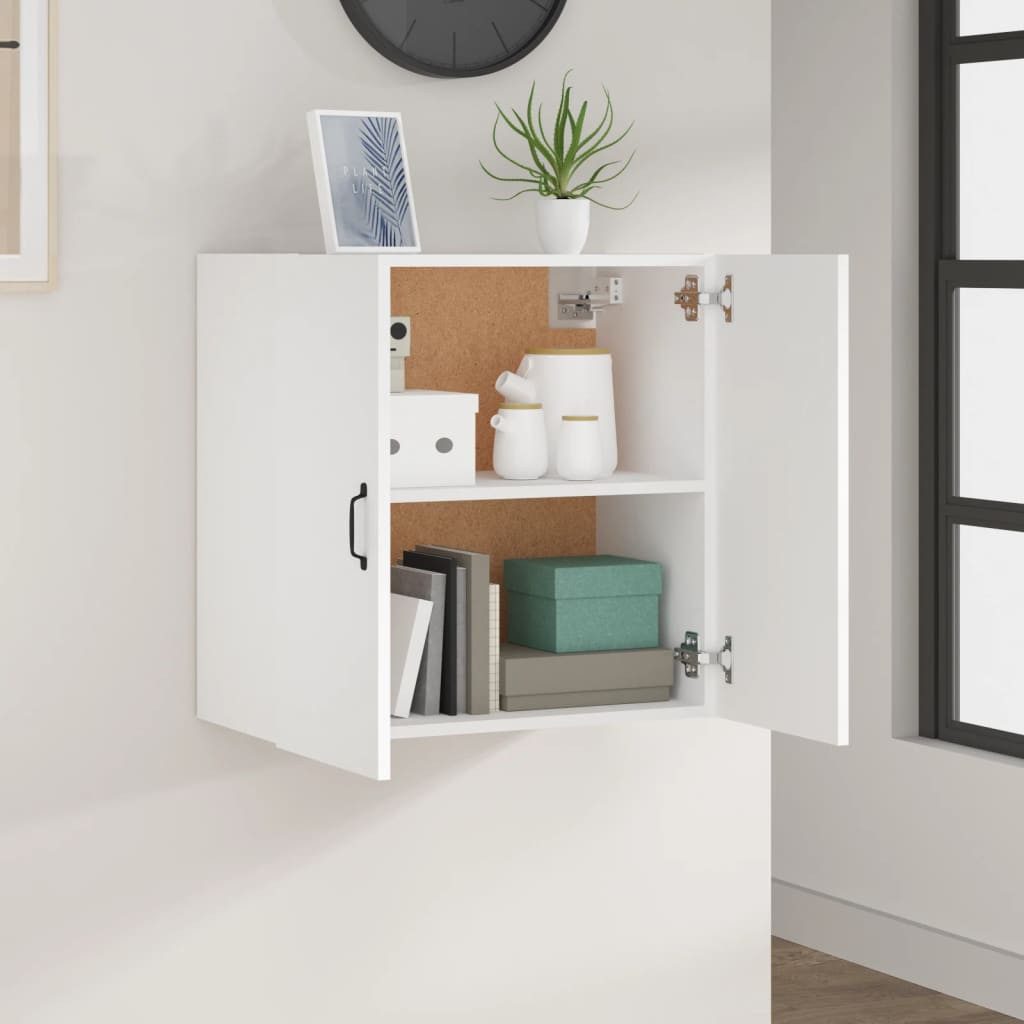 furnicato Wandhängeschrank Weißer Hängeschrank aus Holzwerkstoff 60 x 31 x 60 cm, 1-tlg., Wandschrank mit zwei Türen, viel Stauraum und feuchtigkeitsbeständig