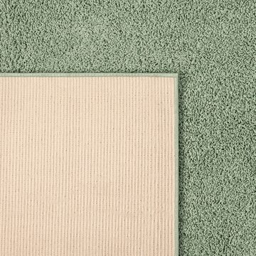 Teppich Teppich Shaggy Gästezimmer kuschlig weich hellgrün, TeppichHome24, rechteckig, Höhe: 30 mm