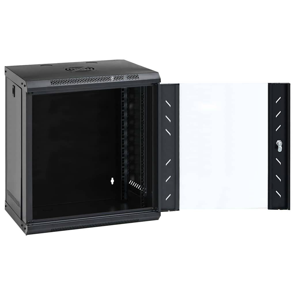 vidaXL Netzwerkschrank mit Speicher Schwarz 53 x 45 x 60 cm Stahl Netzwerk-Adapter