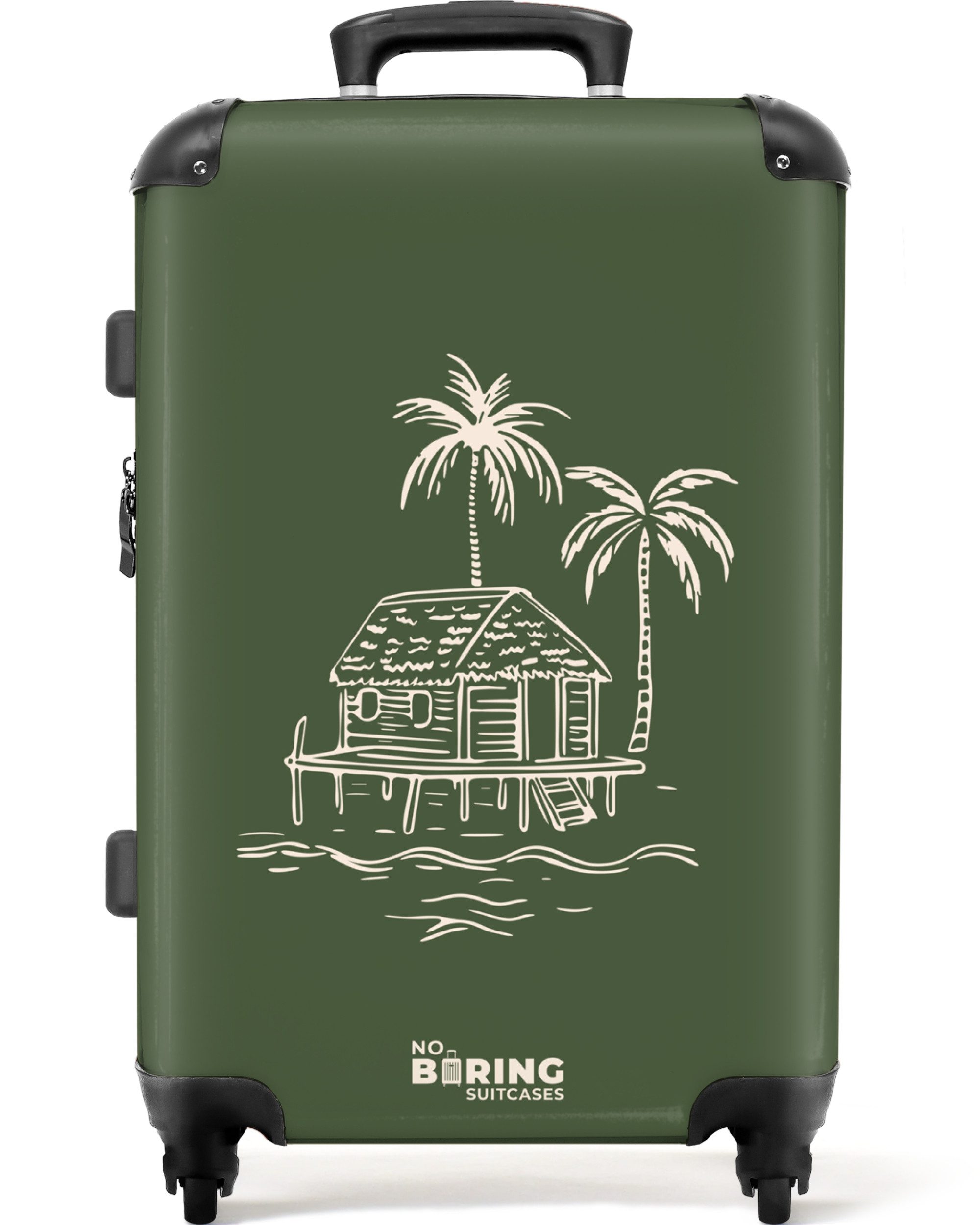 NoBoringSuitcases.com© Hartschalen-Trolley Strandhaus in Grün mit günstig online kaufen