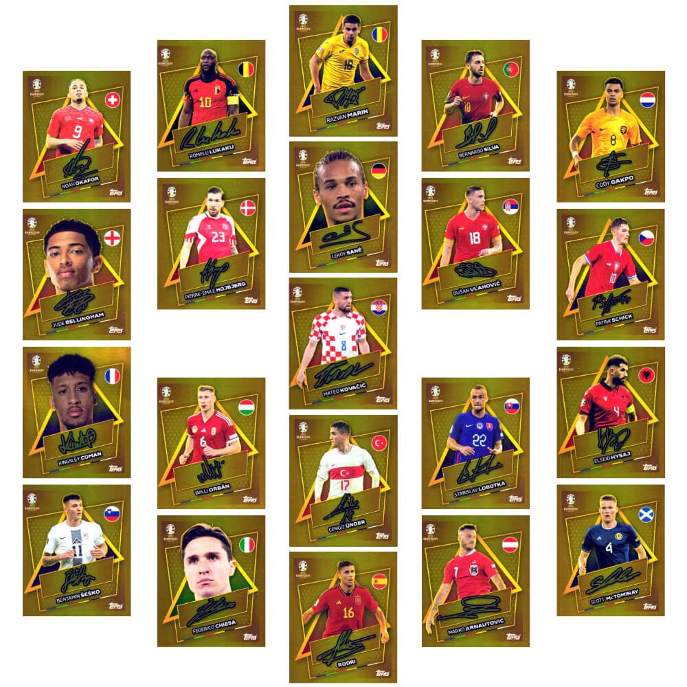 Topps Sticker Topps UEFA EURO 2024 Fußball EM Sammelsticker Gold Signature Sticker, (Set