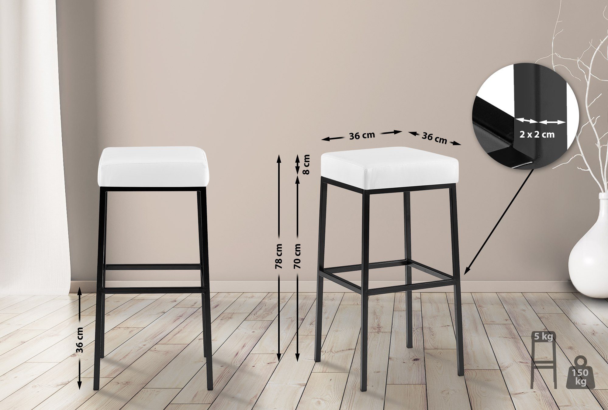 CLP Barhocker Montreal 80 Kunstleder (2er günstig online kaufen