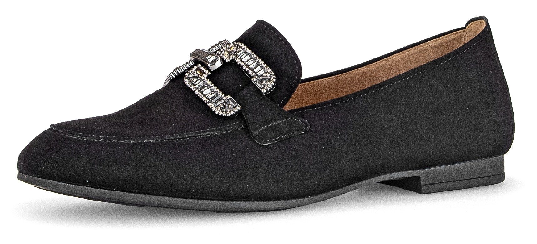 Gabor Loafer Slipper, Festtagsschuh, Schlupfschuh mit edlem Schmuckelement