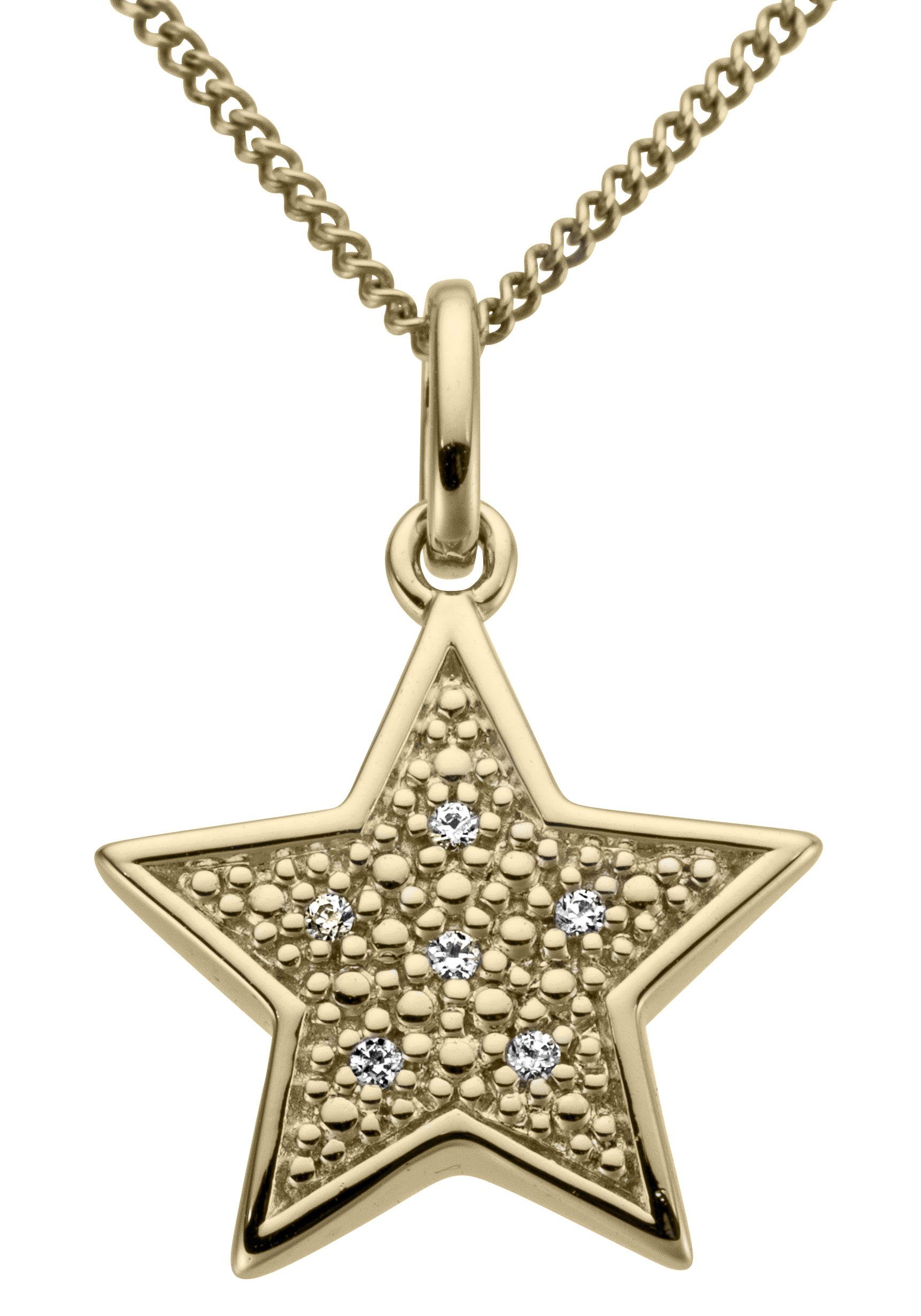 Kettenanhänger Schmuck Geschenk Gold 333 Halsschmuck Anhänger für Halskette Stern