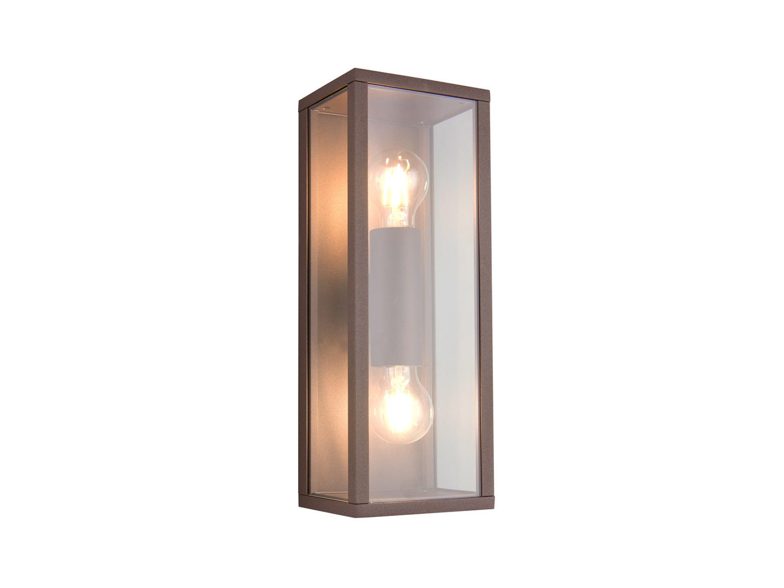 TRIO Leuchten LED Außen-Wandleuchte Aluminium Rostoptik & Glas inkl. E27 LED, LED wechselbar, warmweiß, Haus-Wand Außenleuchte zur Fassadenbeleuchtung, Garten Wandlampe