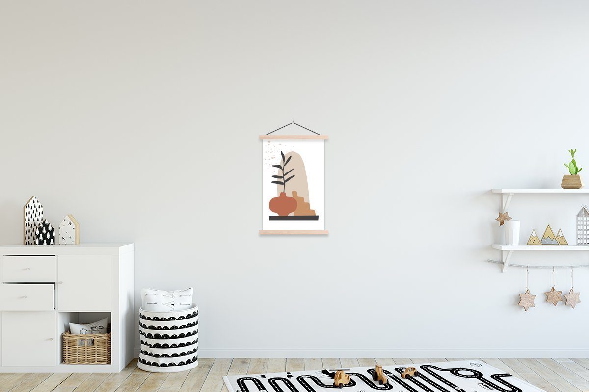 MuchoWow Poster Sommer - Pflanze - Weiß - Regal, (1 St), Posterleiste, Textilposter für Wohnzimmer, Bilderleiste, Magnetisch