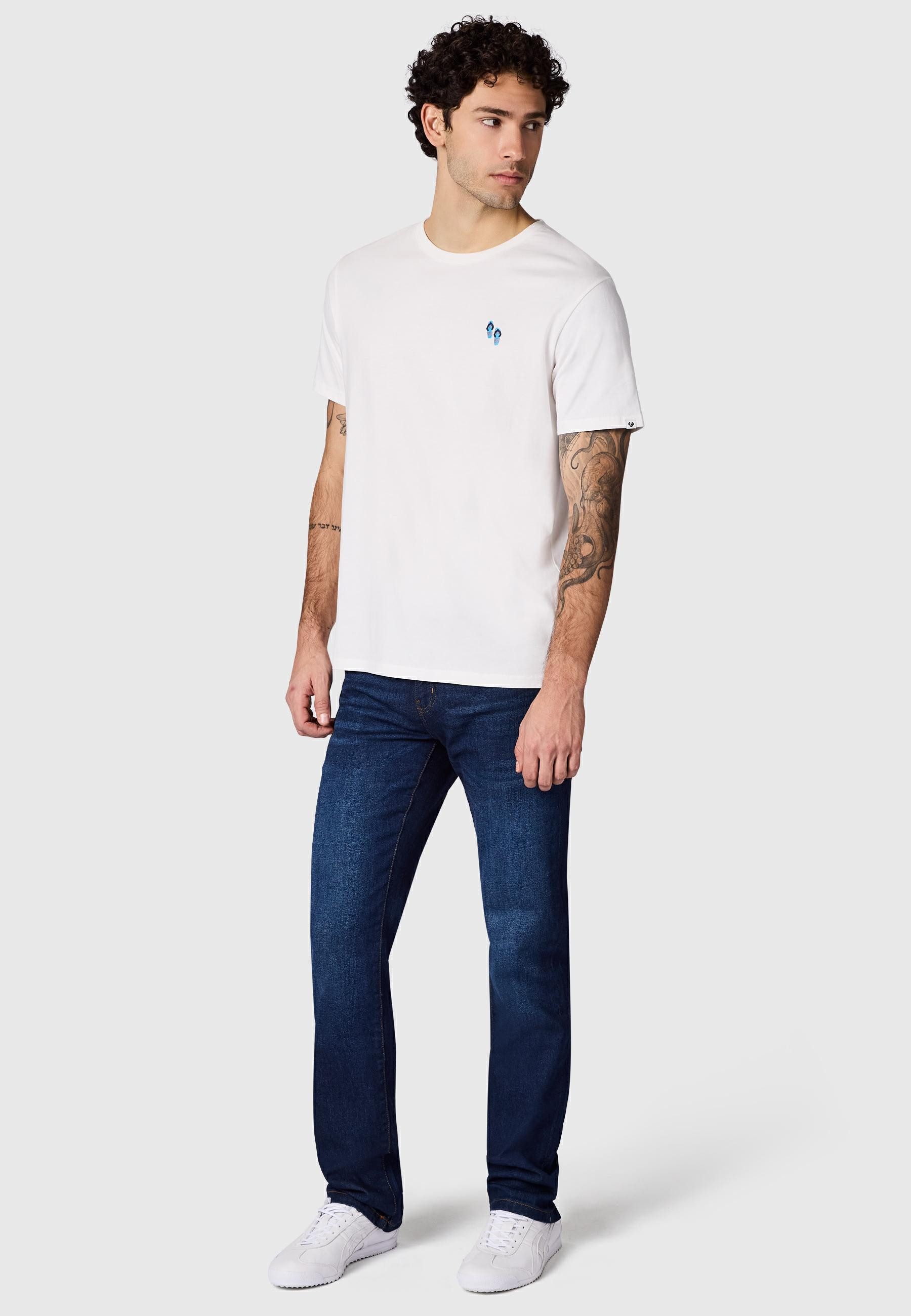 Ragwear T-Shirt Samms B Gots YOUMODO Kurzärmliges Shirt mit Beach-Slipper-Stickerei