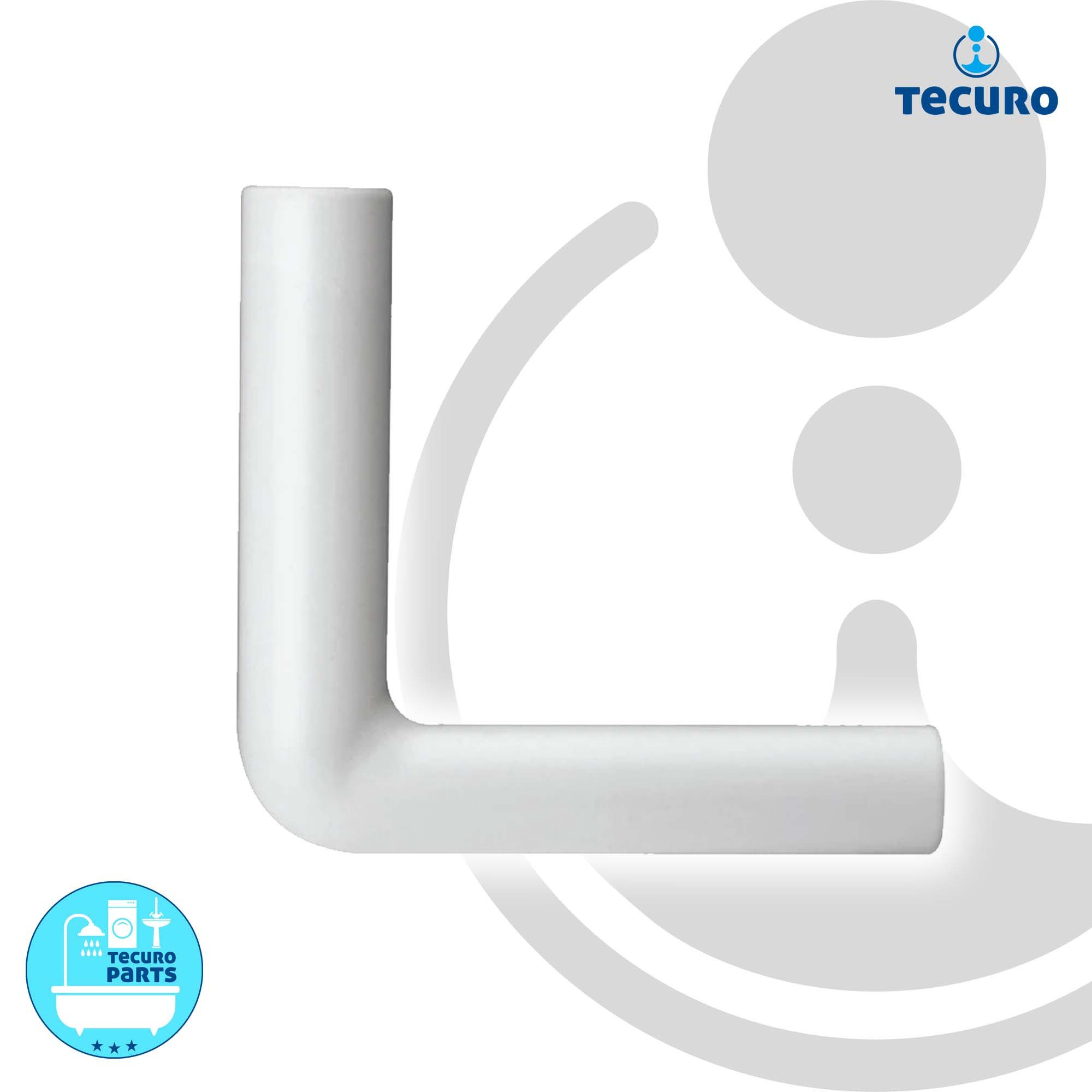 tecuro Spülrohr Spülbogen für WC-Spülkasten - PVC weiß - verschiedene Ausführungen, Höhe: 230 mm x Länge: 230 mm