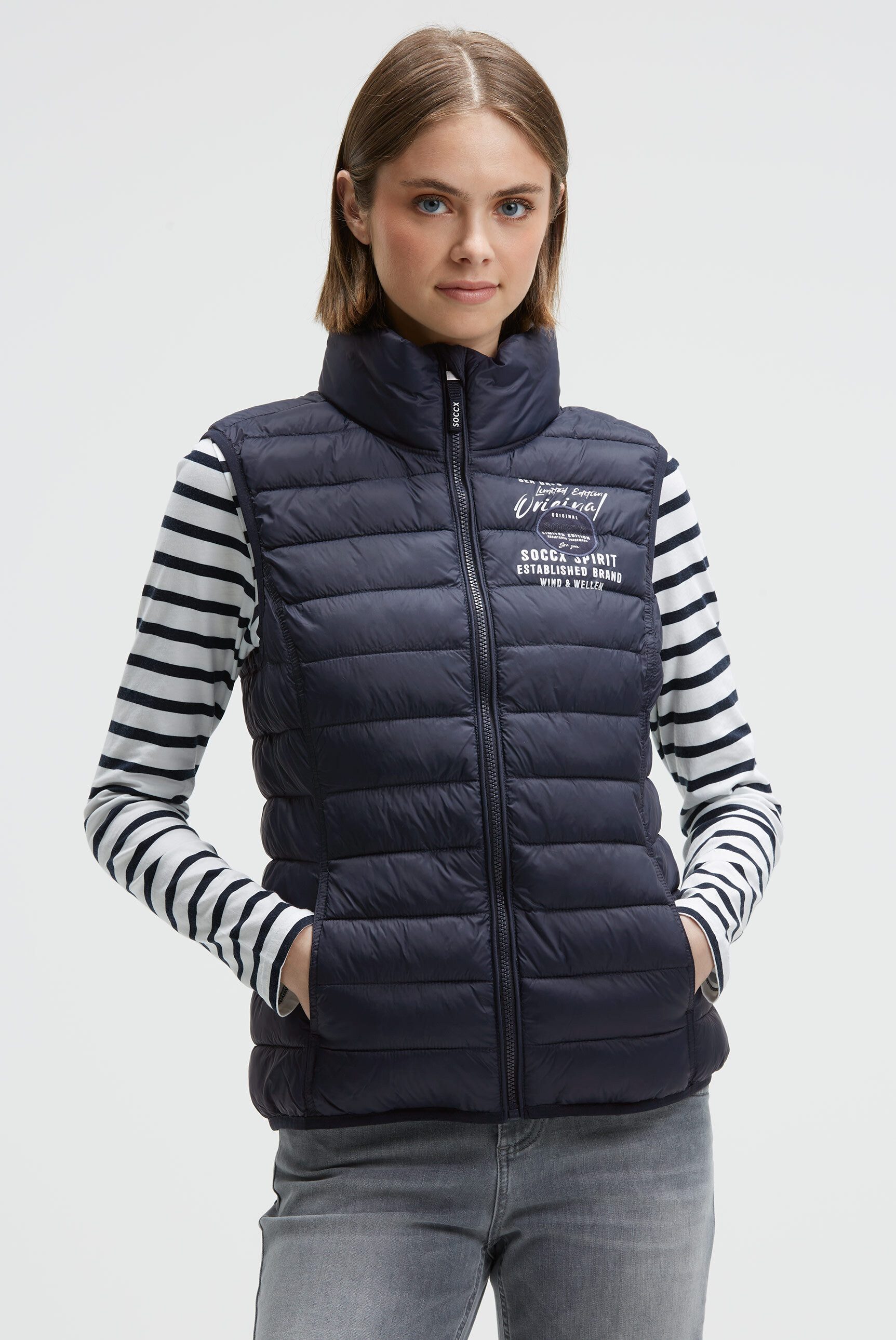 SOCCX Steppweste mit elastischem Saumabschluss günstig online kaufen