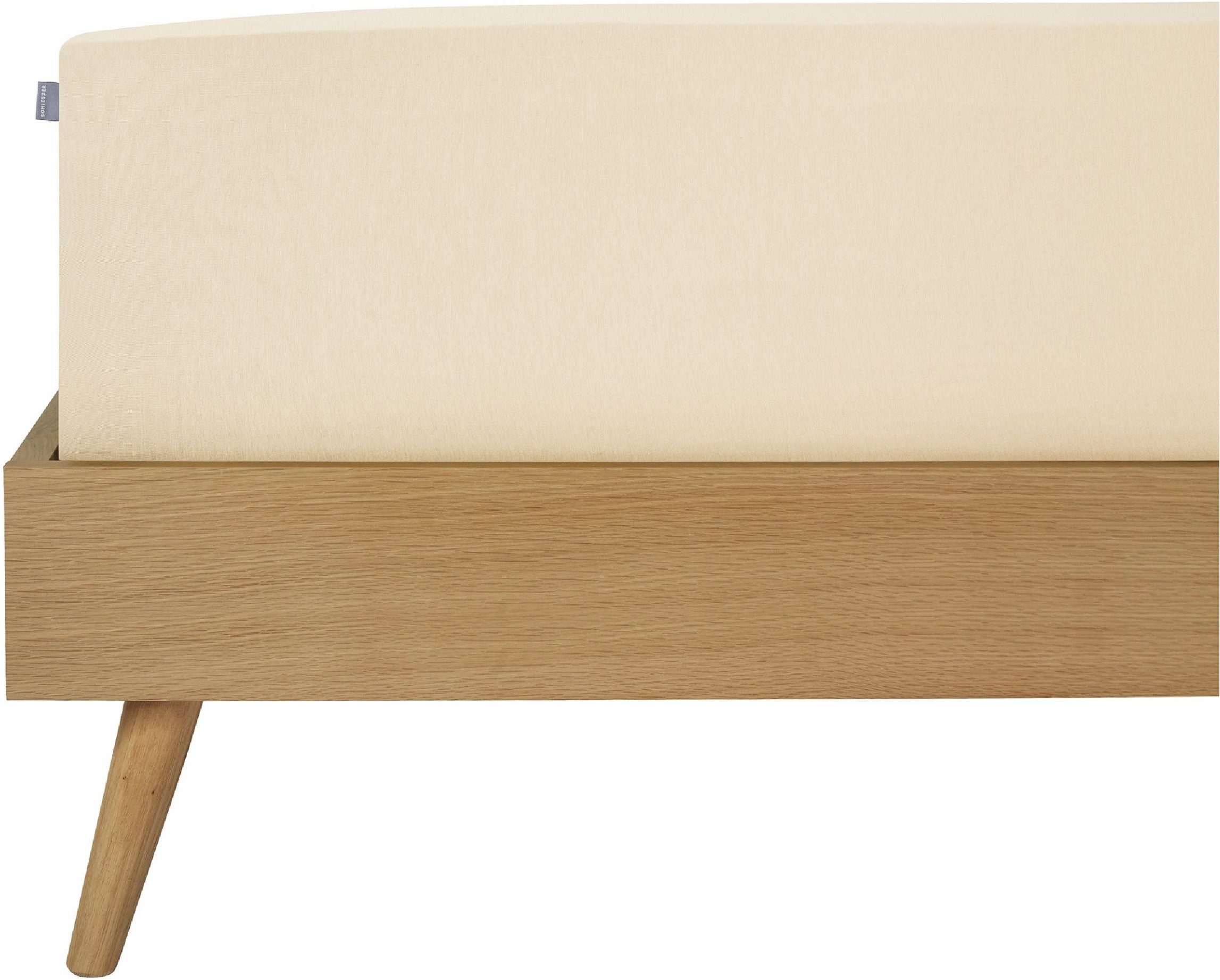 Schiesser Spannbettlaken Elli aus weicher Baumwolle mit Elasthananteil für flexiblen Sitz, Jersey-Elasthan, Gummizug: rundum, (1 Stück), für hohe Matratzen und Boxspringbetten, OEKO-TEX® MADE IN GREEN