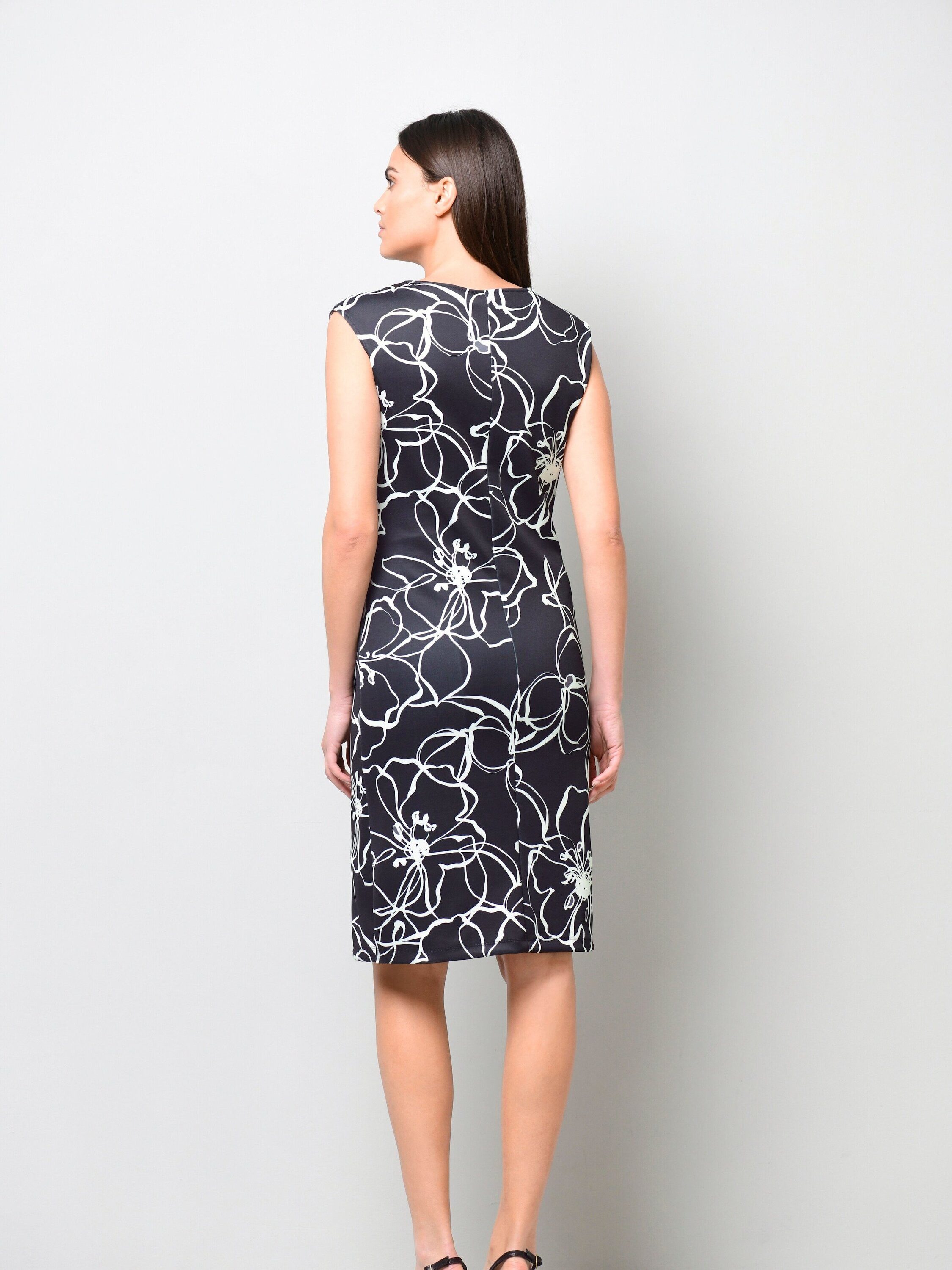 Alba Moda Jerseykleid Florales Druckkleid mit Rundhals