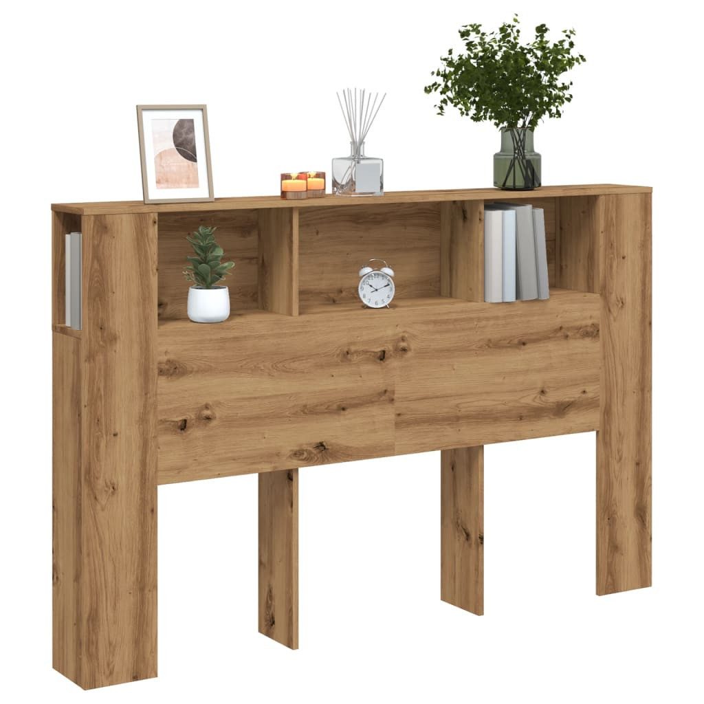 vidaXL Bett, Kopfteil mit Stauraum Artisan-Eiche 160x18,5x103,5 cm