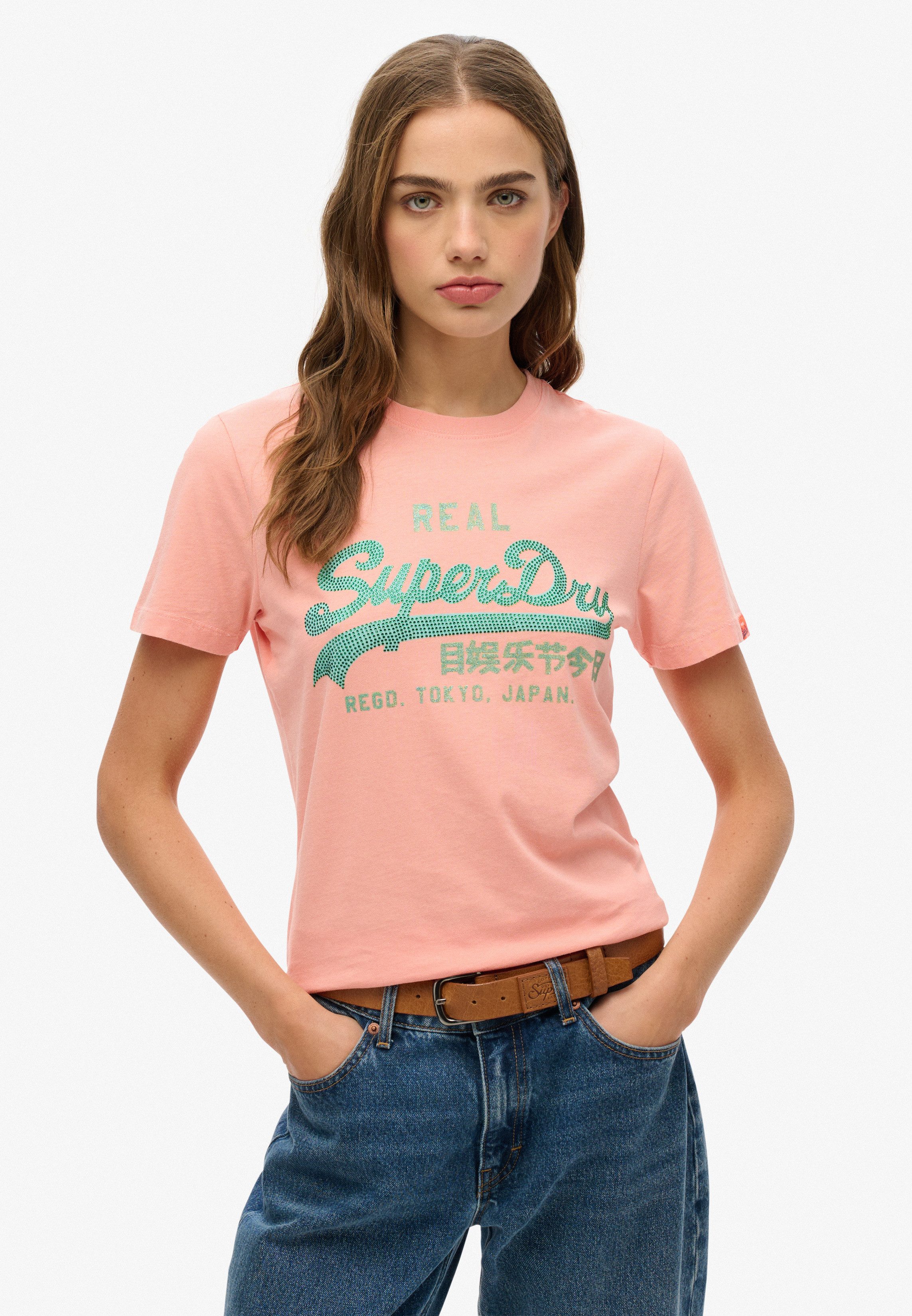 Superdry Kurzarmshirt VL RHINESTONE SLIM TEE günstig online kaufen