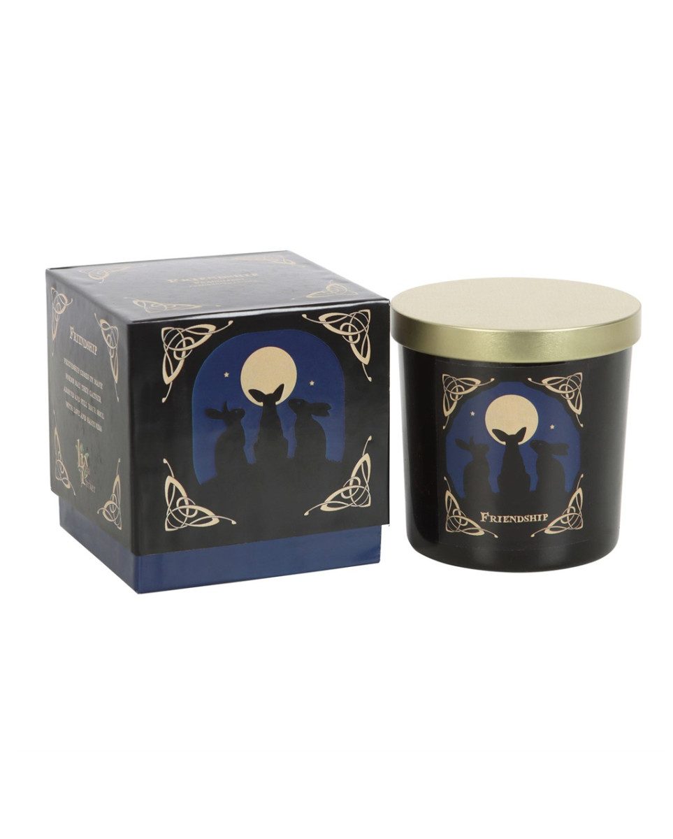 Horror-Shop Kerzenständer ",Moon Gazing Hares", Freundschaftskerze