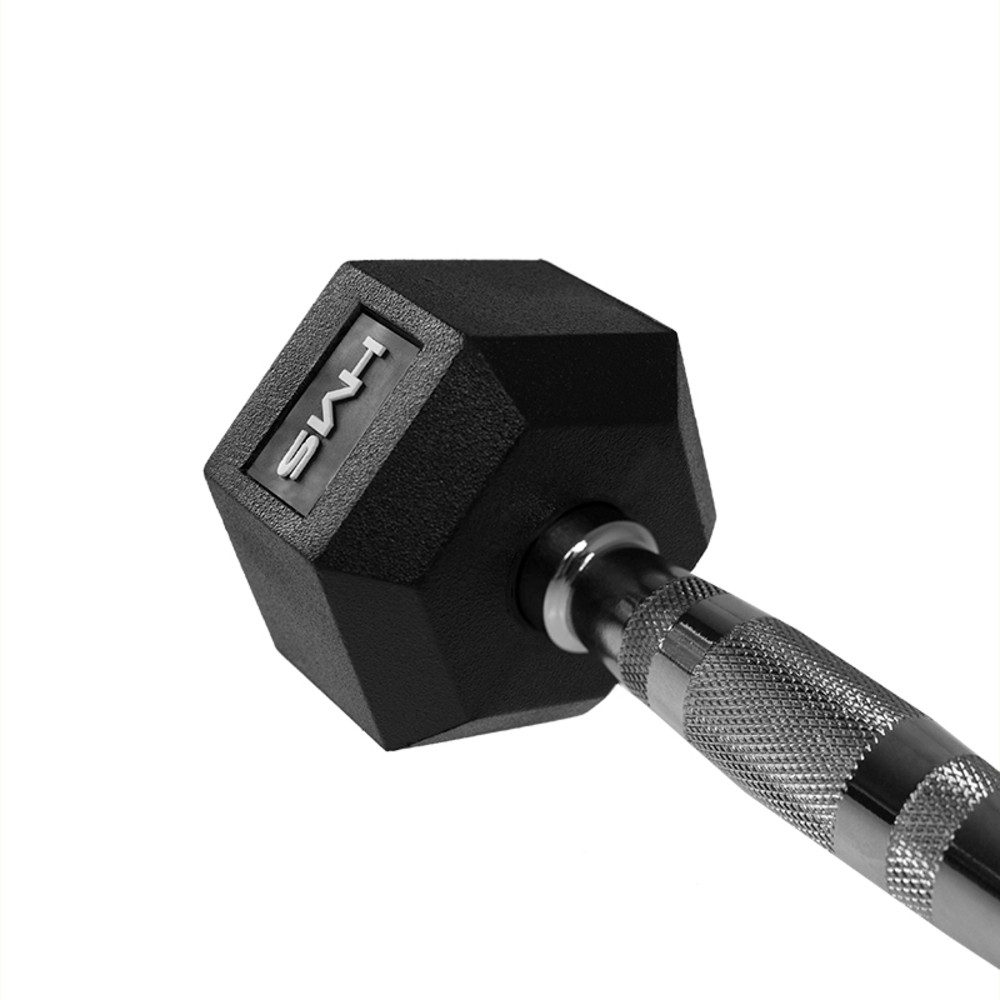 HMS Kurzhantel HEX PRO Hantel 2 kg Fitnesshantel, (Gummibedeckung), Schlagfeste Gummibedeckung schützt Boden und Hantel