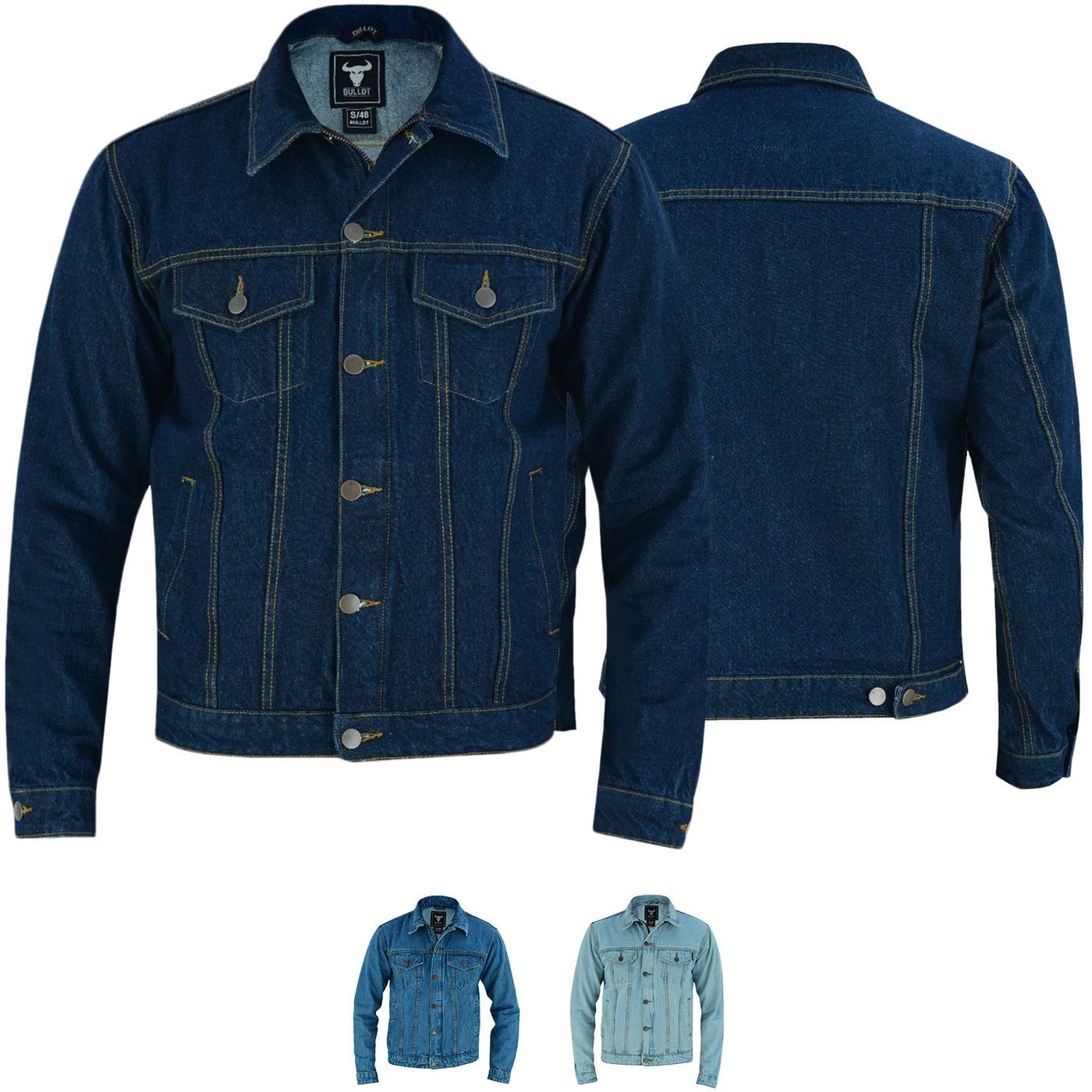 BULLDT Denim biker BULLDT Dunkelblau Jacke Motorradjacke Motorradjacke BLD312J Trucker Jeansjacke