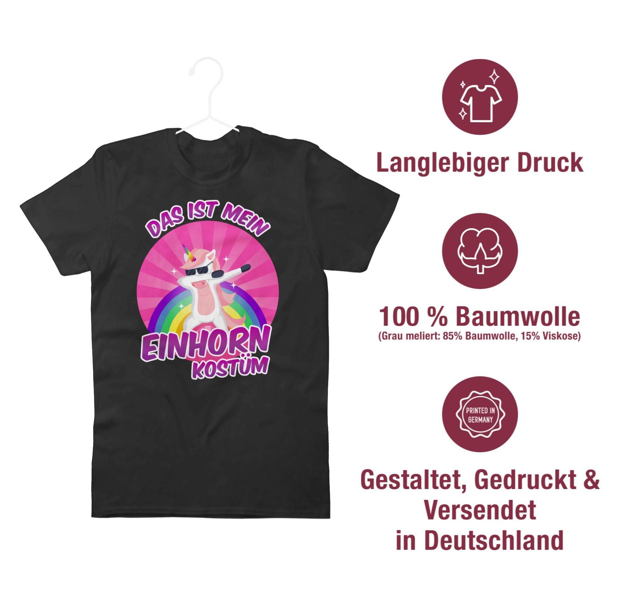 mein Outfit Karneval Einhorn T-Shirt 01 Das ist Shirtracer Kostüm Schwarz