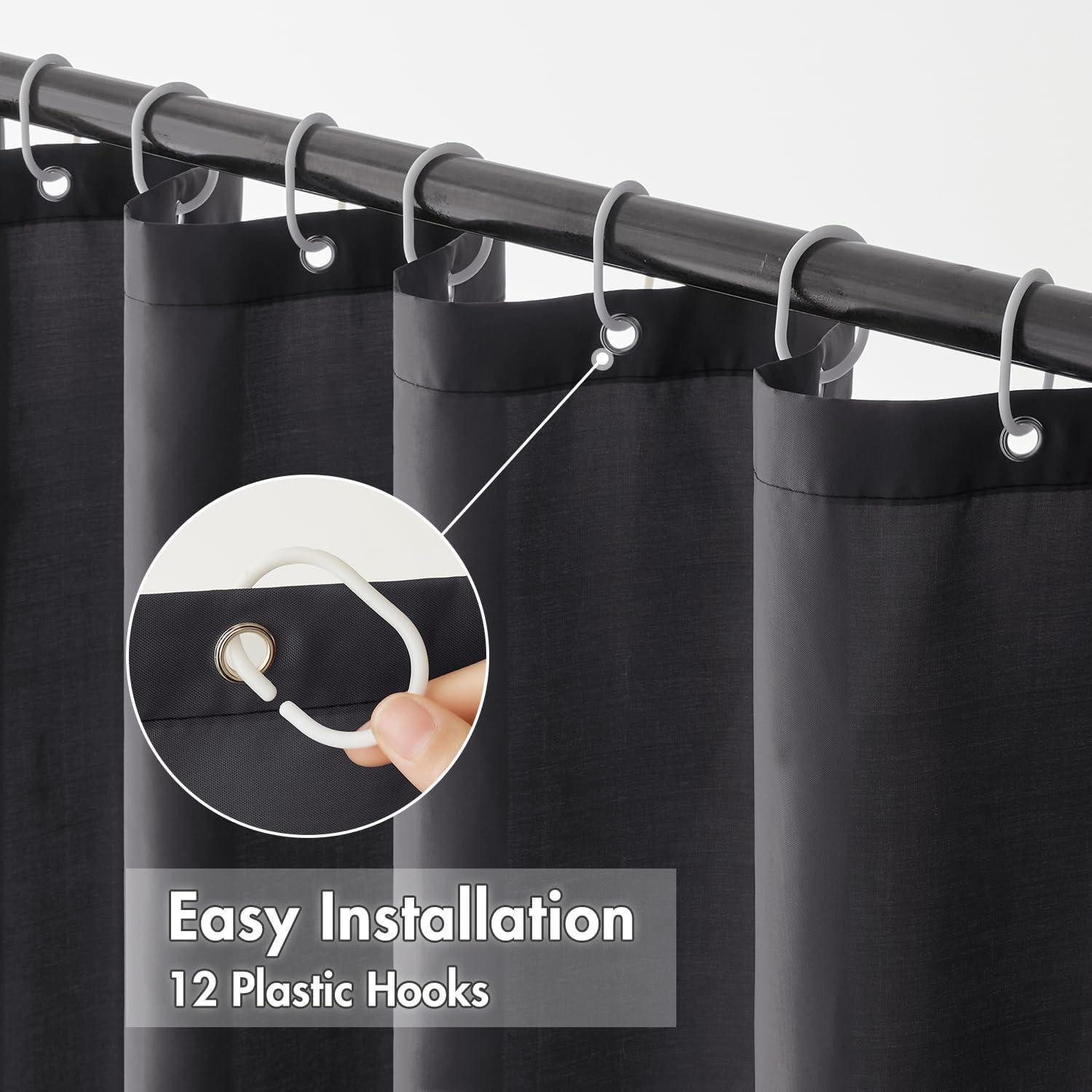 MIULEE Duschvorhang Duschvorhang 180x210cm Schwarz Wasserdicht Anti-schimmel Textil