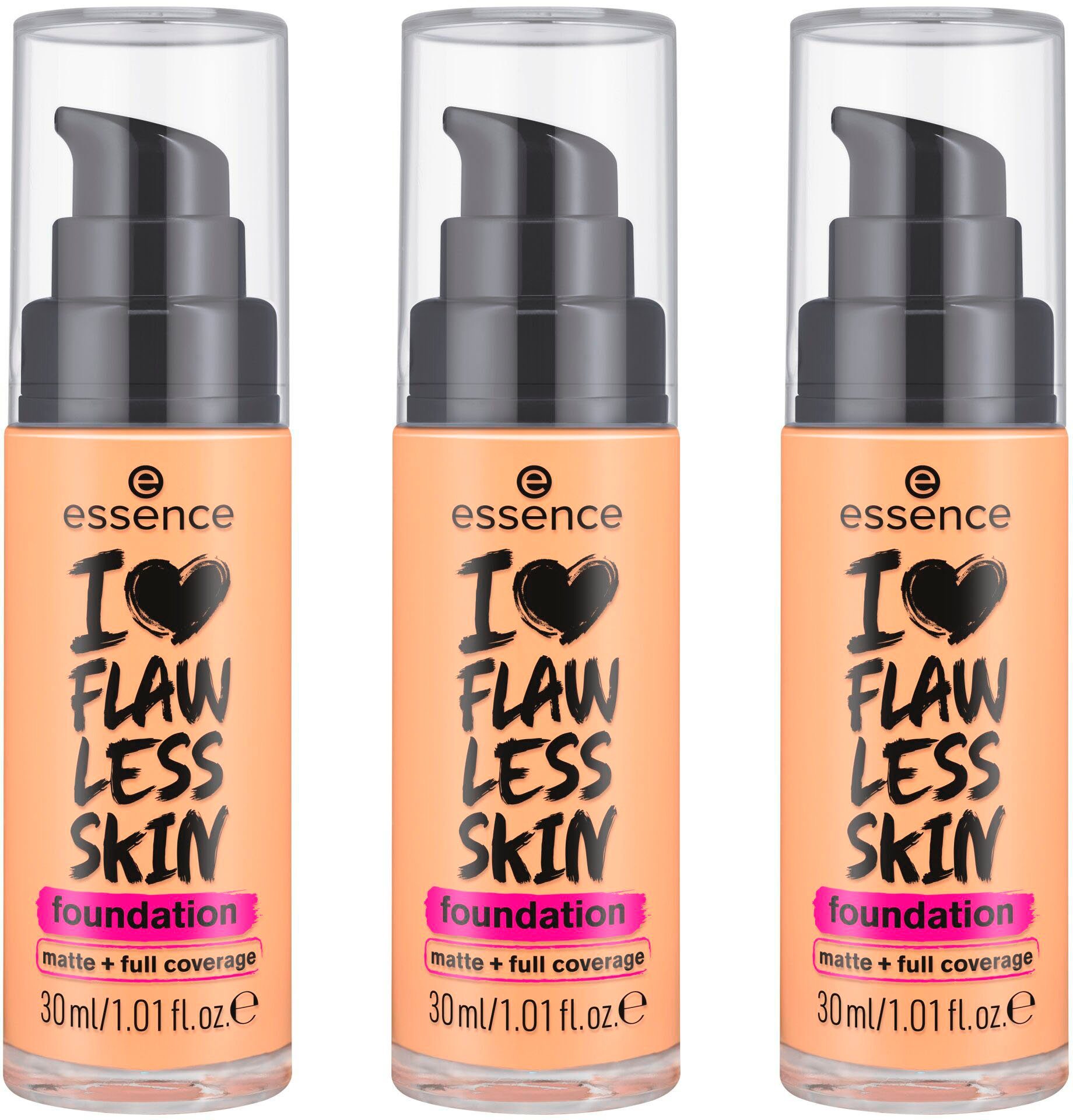 Essence Foundation I LOVE FLAWLESS Foundation, 3-tlg.