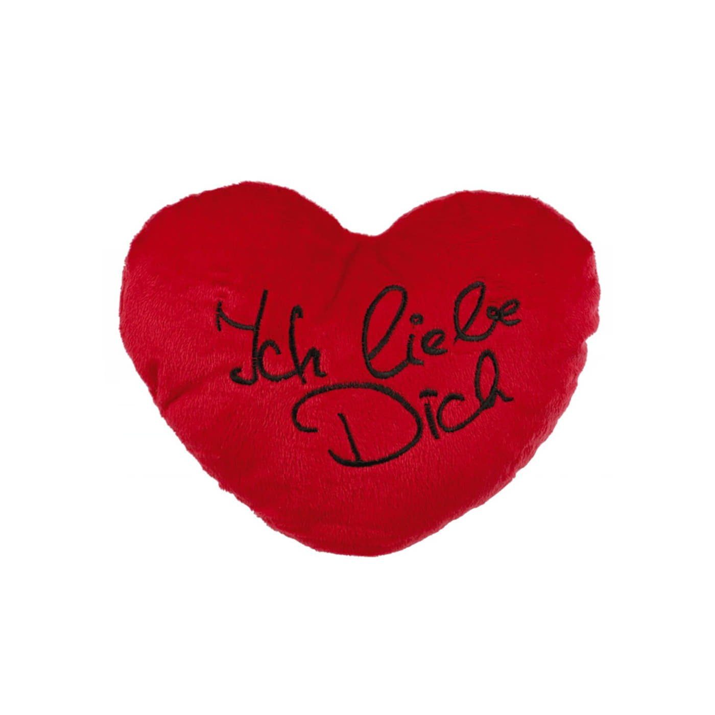 Out of the Blue Zierkissen OOTB Rotes Plüschherz, Ich liebe Dich, ca. 35 cm S/L