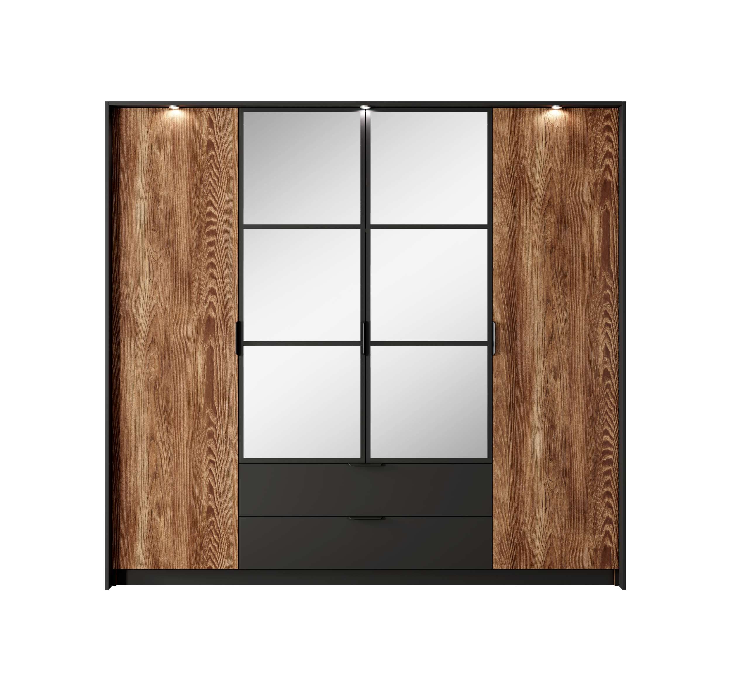 99rooms Drehtürenschrank Kilton (Kleiderschrank, Schrank) Modern Design, mit Soft-Close, Metallgriffe, Füße: aus Metall