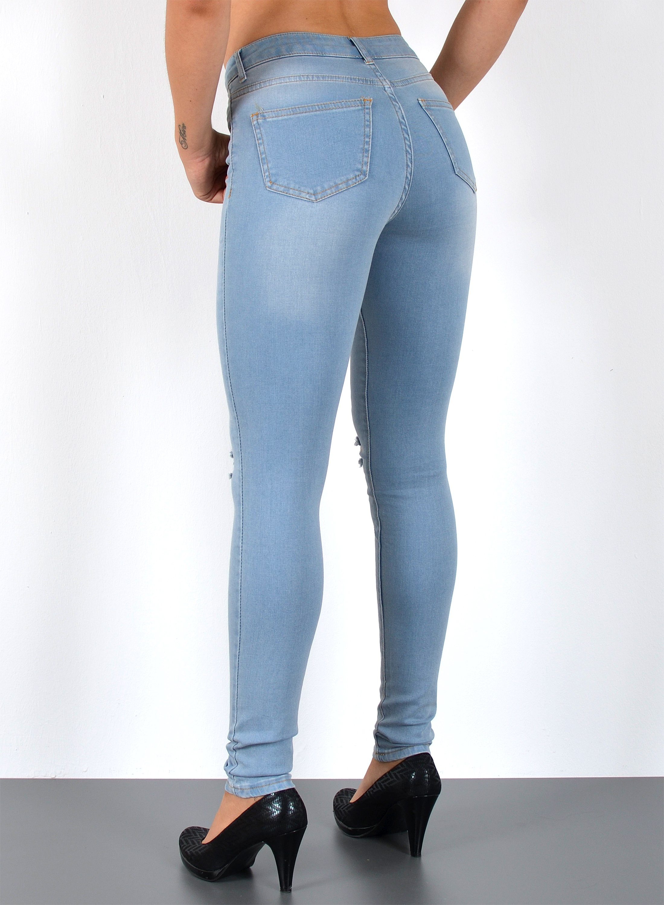 ESRA Skinny-fit-Jeans S800 Damen Jeanshose Skinny Leg High Waist Jeans Stretch