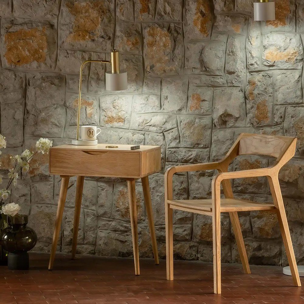 Mobello Beistelltisch Primera Stilvoller Abstelltisch, Massiver Abstelltisch in Handarbeit hergestellt, 107x50x80 cm