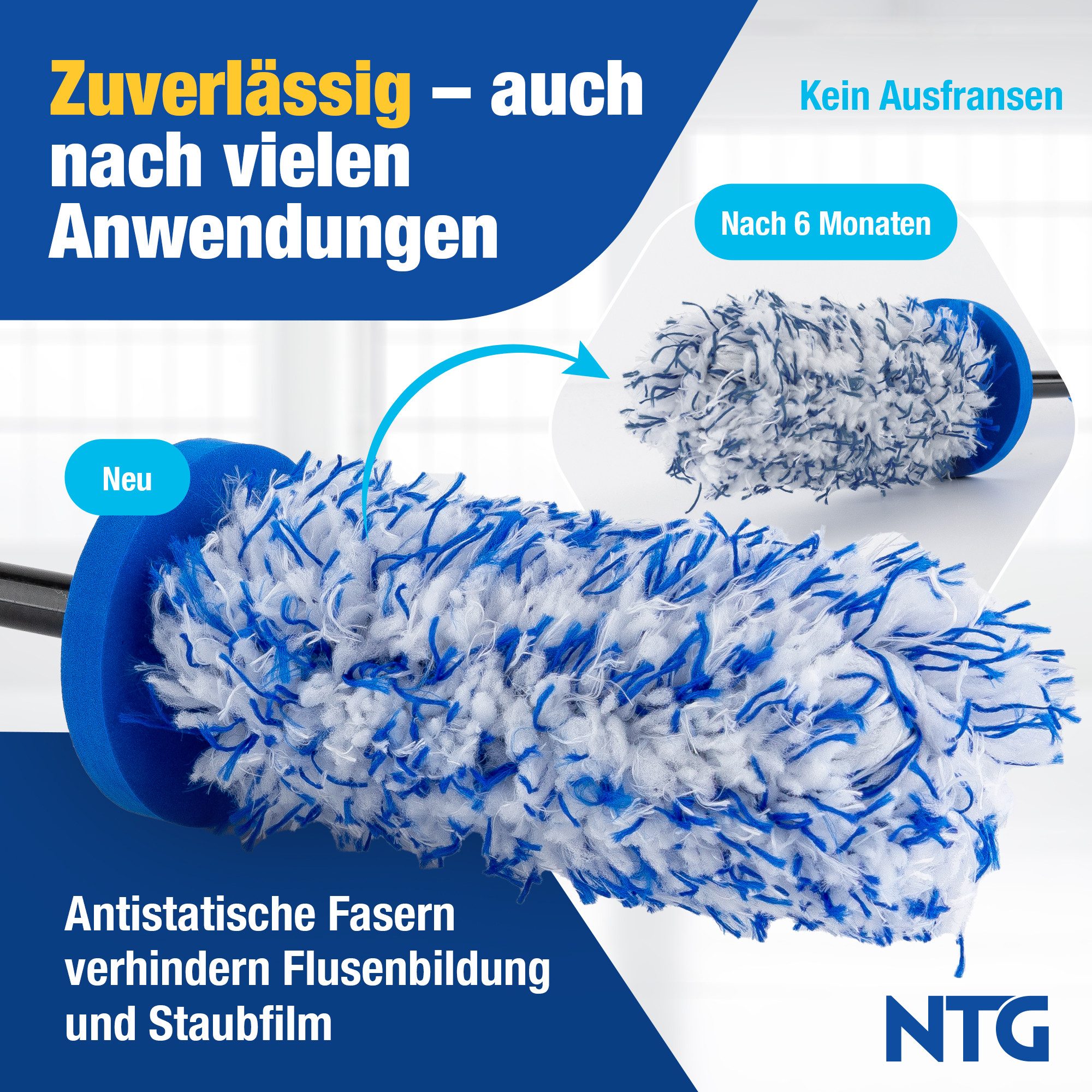 NTG Nutzfahrzeug Technik GmbH Felgenbürste Felgenbürste Mikrofaser Auto- Radbürste, (2-tlg), Ideal für Alu,-Stahlfelgen – Bild 5 von 5