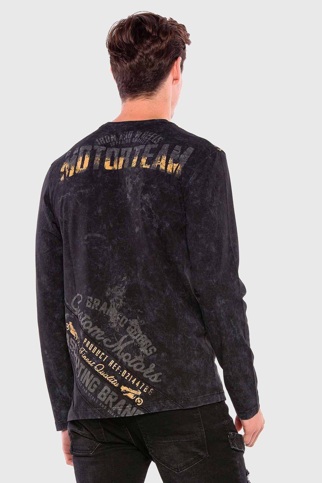 Cipo & Baxx T-Shirt Langarmshirt mit modischem Print günstig online kaufen