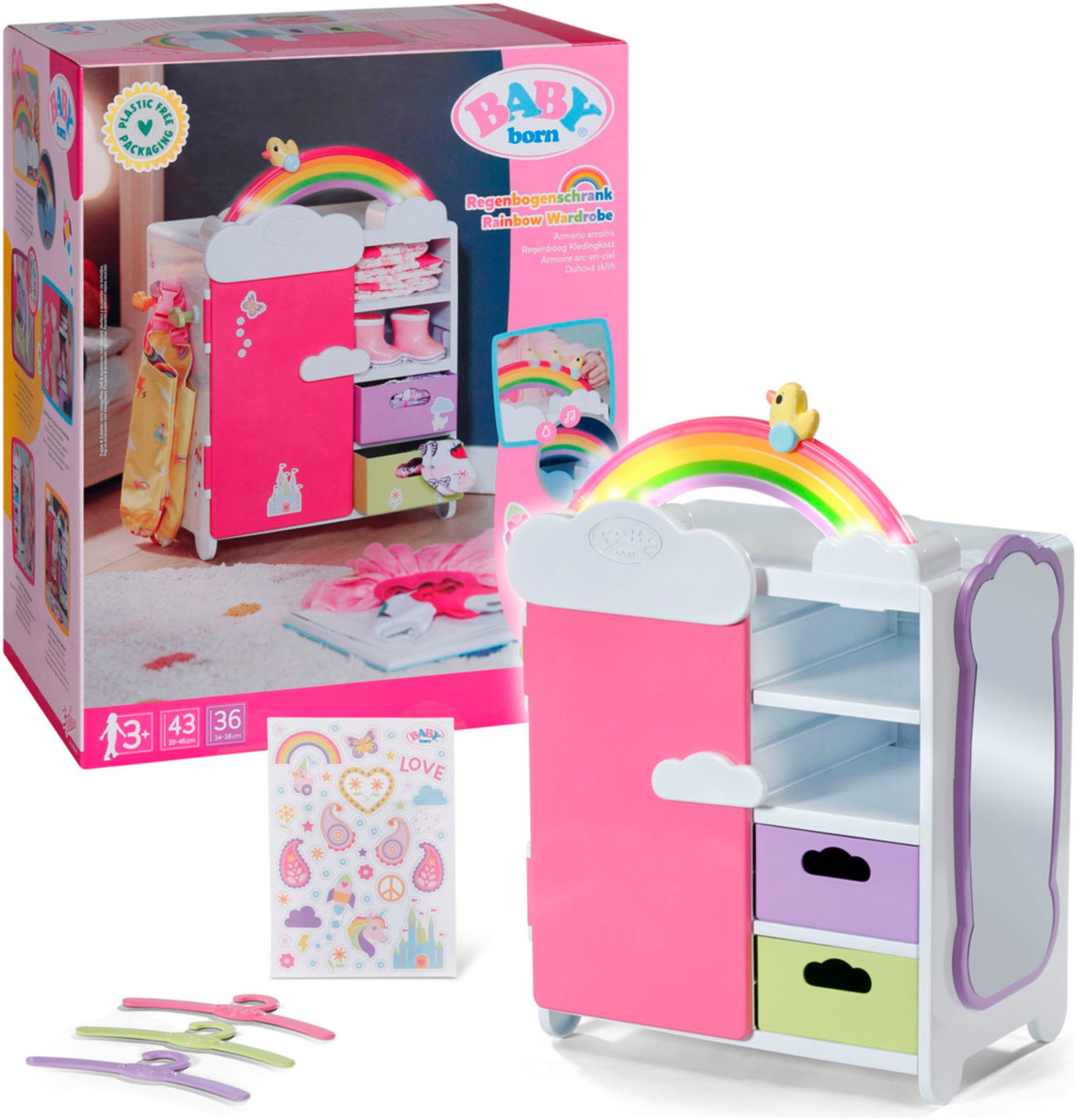 Baby Born Puppenkleiderschrank Regenbogen, mit Licht- und Soundeffekt günstig online kaufen