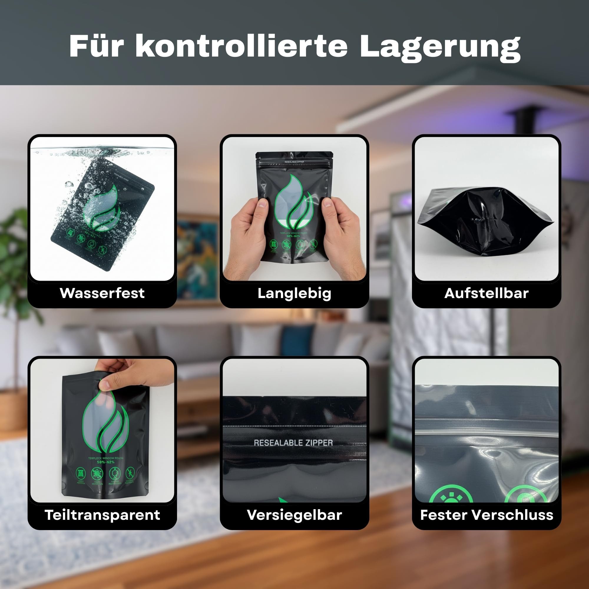 TronicXL Frischhaltebeutel 12 x 30G Terpenen Tüte Beutel Aufbewahrung Kräuter Grow Ernte Zubehör, Grow Cannabis Aufbewahrung Zubehör Ernte