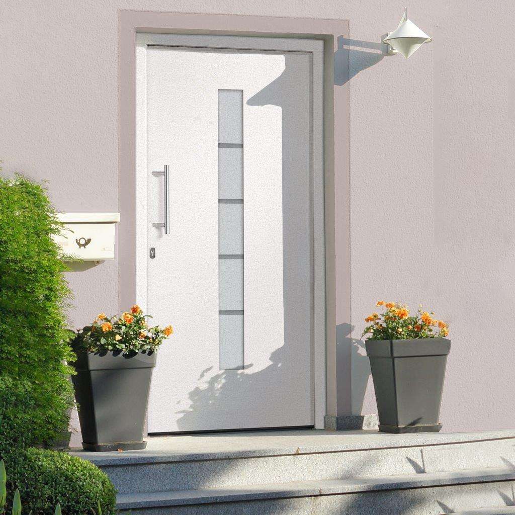 vidaXL Haustür Haustür Aluminium und PVC Weiß 100x210 cm (1-St)