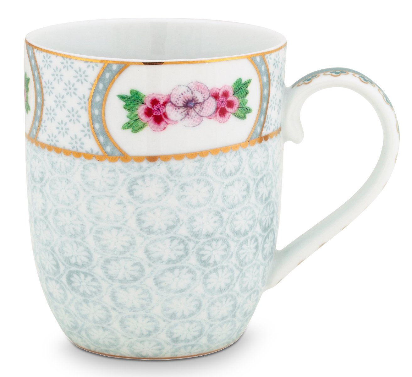 PiP Studio Becher Blushing Birds Henkelbecher white 0,145 l, Porzellan, Mug Small Blushing Birds White 145ml