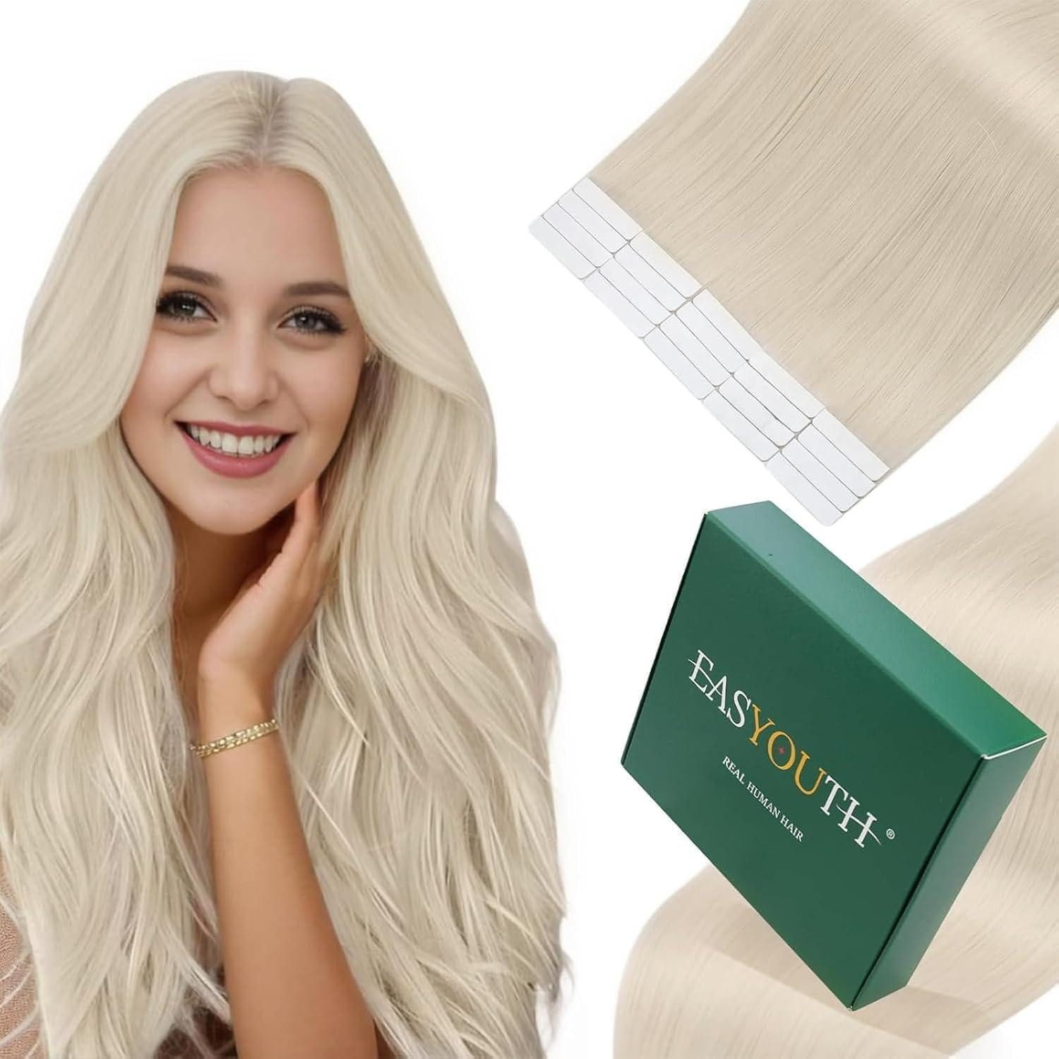 LuxusKollektion Echthaar-Extension Extensions Echthaar Menschenhaar Tape Blond 1-1 #1000 30 cm