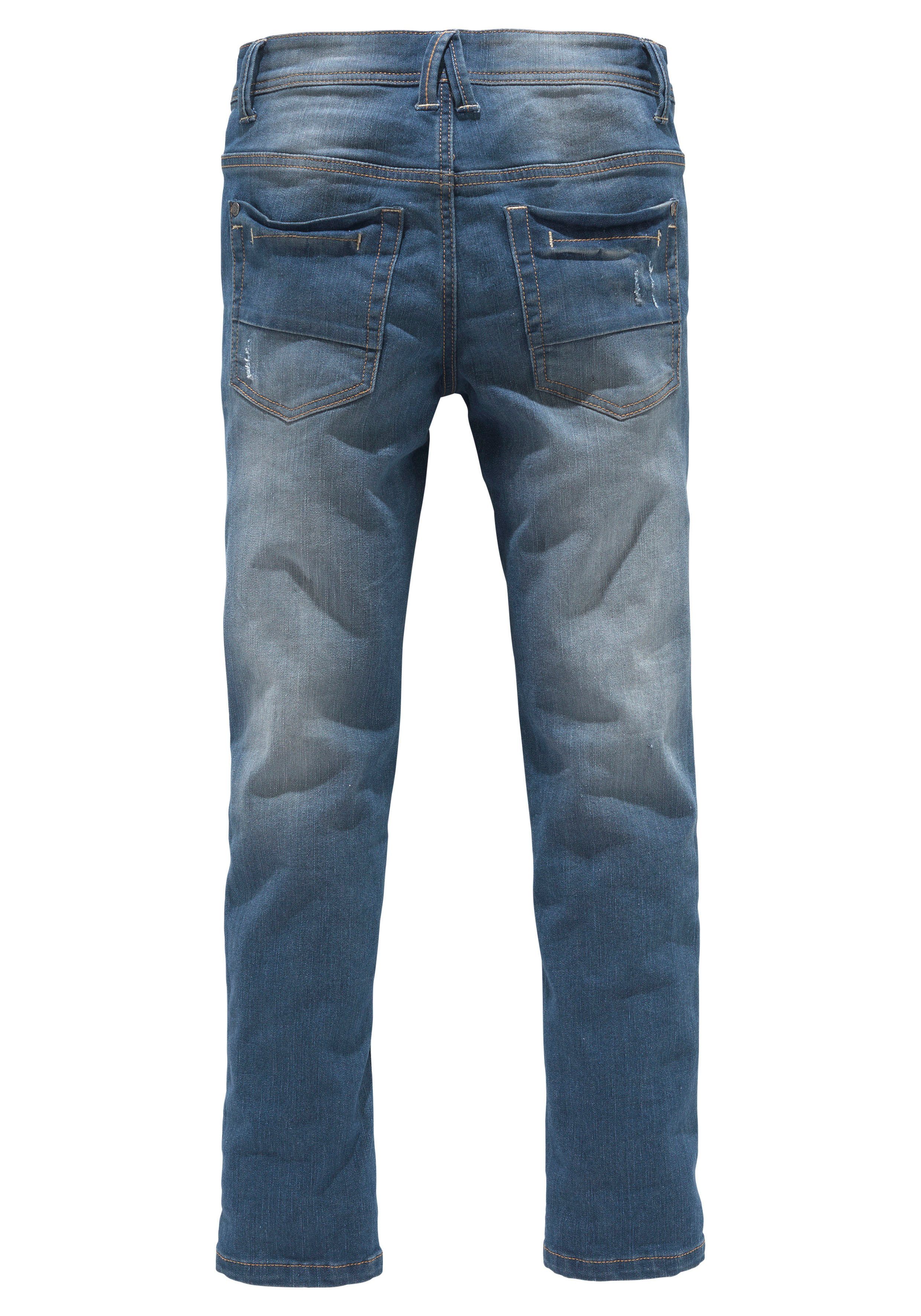 Arizona Stretch-Jeans mit schmalem Bein für Jungen skinny fit, gerade Beinform, trendiger Used-Look