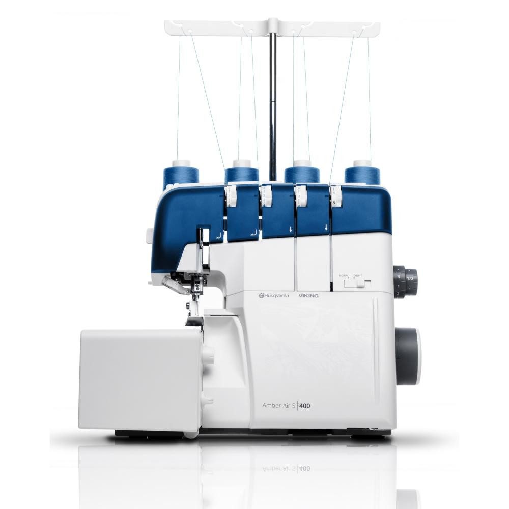 Husqvarna Viking Overlock-Nähmaschine - Amber Air S400 4 Faden Overlock mit Lufteinfädelung