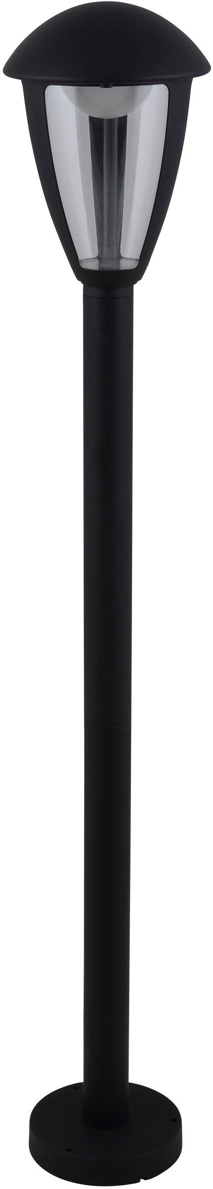 Außen-Stehlampe schwarz Warmweiß, 100cm Höhe IP44 Clint, LED Kunststoff LED 14x klar näve Aluminium incl.