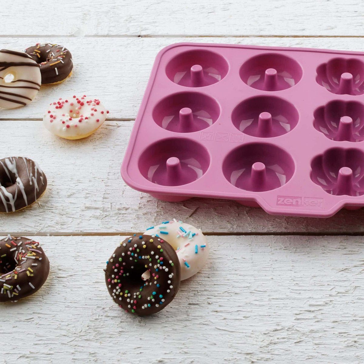 Zenker Silikonform Silikonbackform Mini Donuts